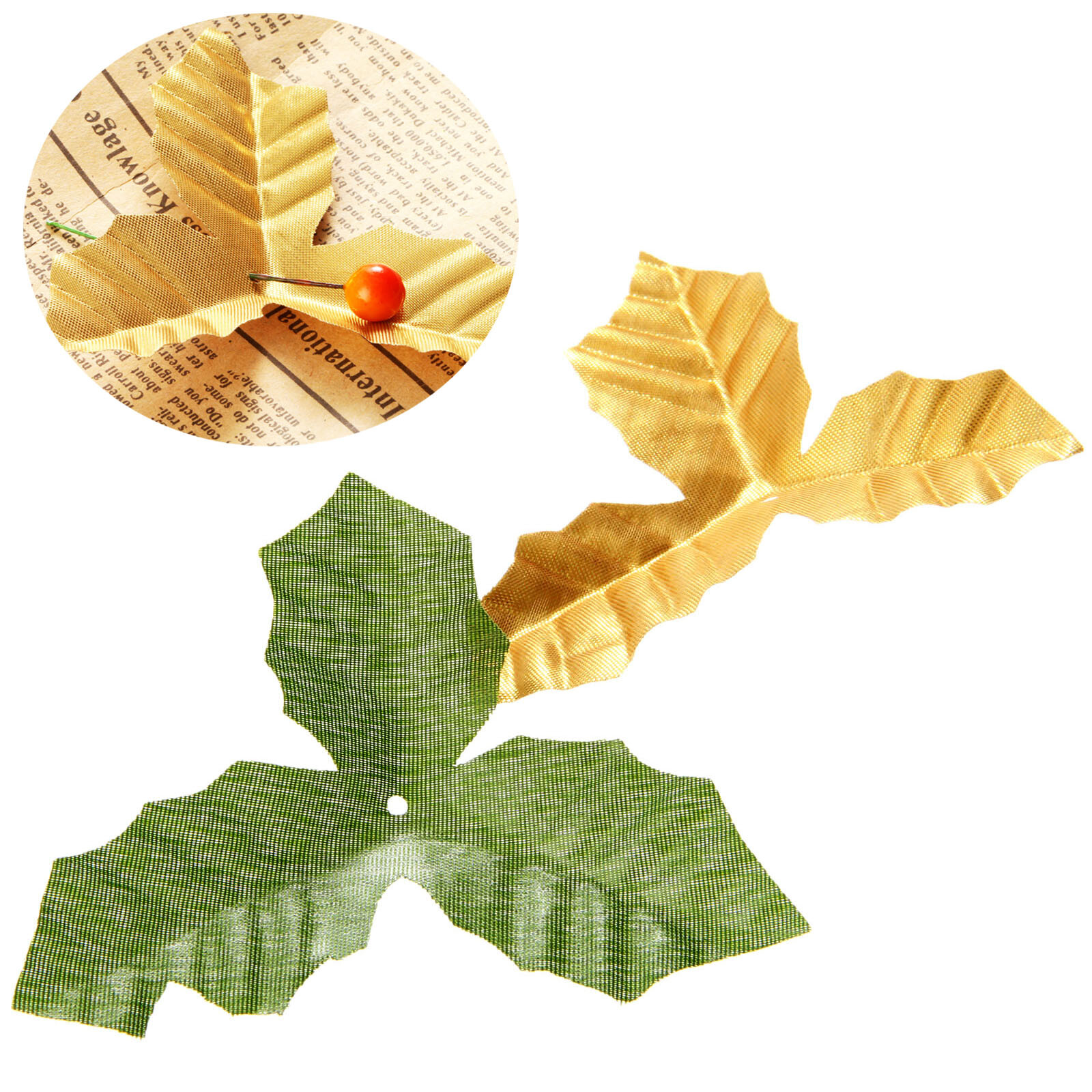 50 x Artifical Leaves Rose Flower Leaf Wedding Xmas Holly Wreaths Decor Crafts