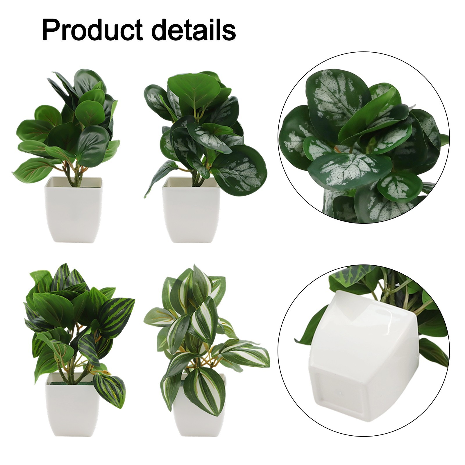 Artificial Potted Plants for Indoor Use Set of 4 for Living Room and Bedroom
