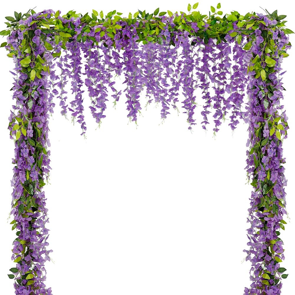 Artificial Wisteria Garland Purple 6ft Light Purple Silk Flowers Home Decor