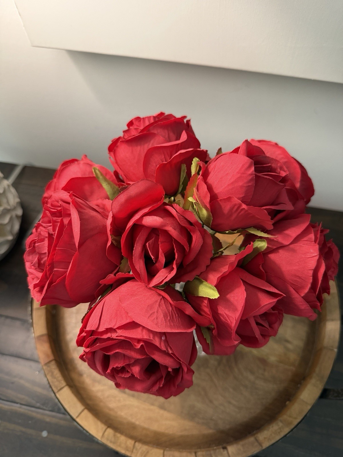 Faux Red Roses Flowers Only (Vase Not Included) Bouquet Arrangement 11″H X 11″W