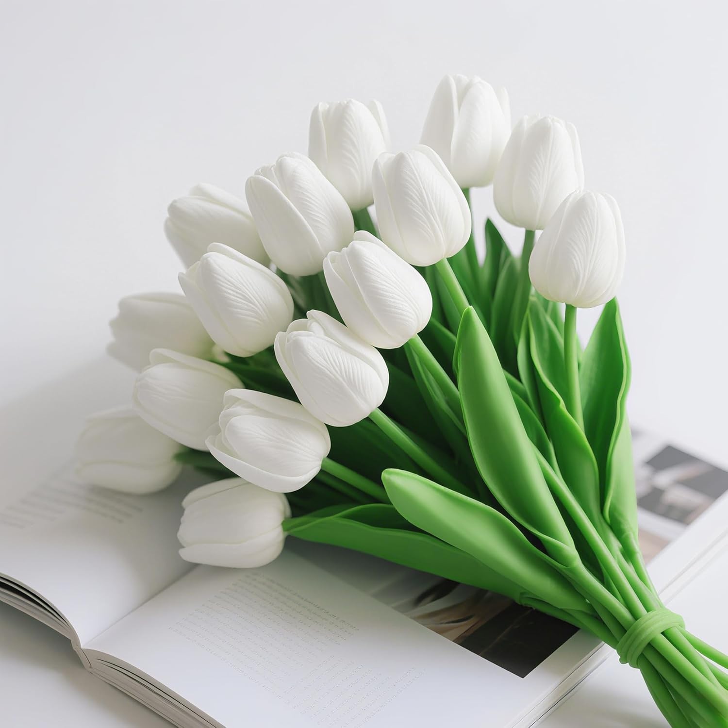 10/20 Flores De Tulipanes Artificiales, Fake Flores De De Tacto Real, Tulipan Am