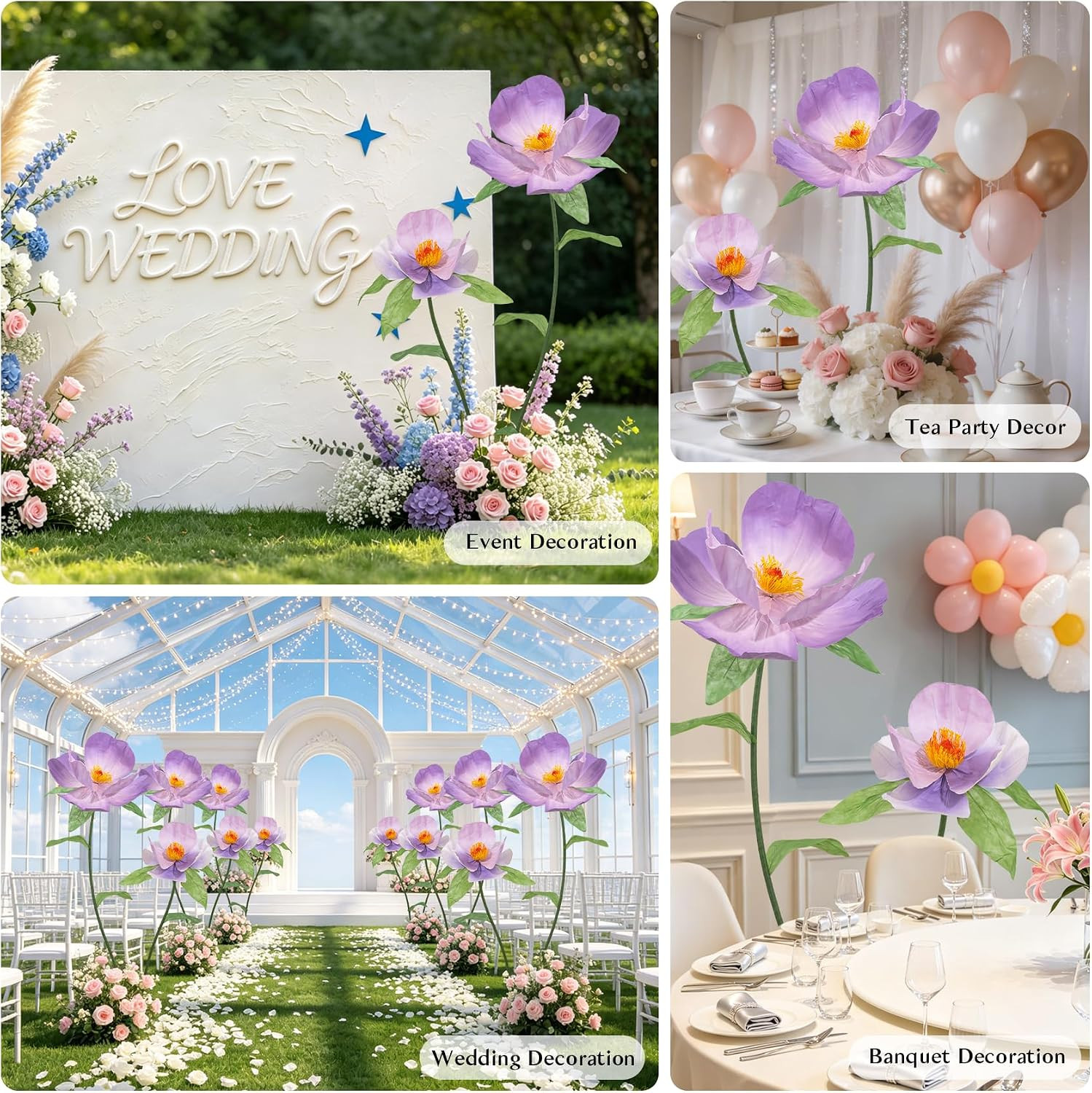 Giant Paper Flowers for Wall Decor – 69 Inch Large Crepe Paper Artificial Flower