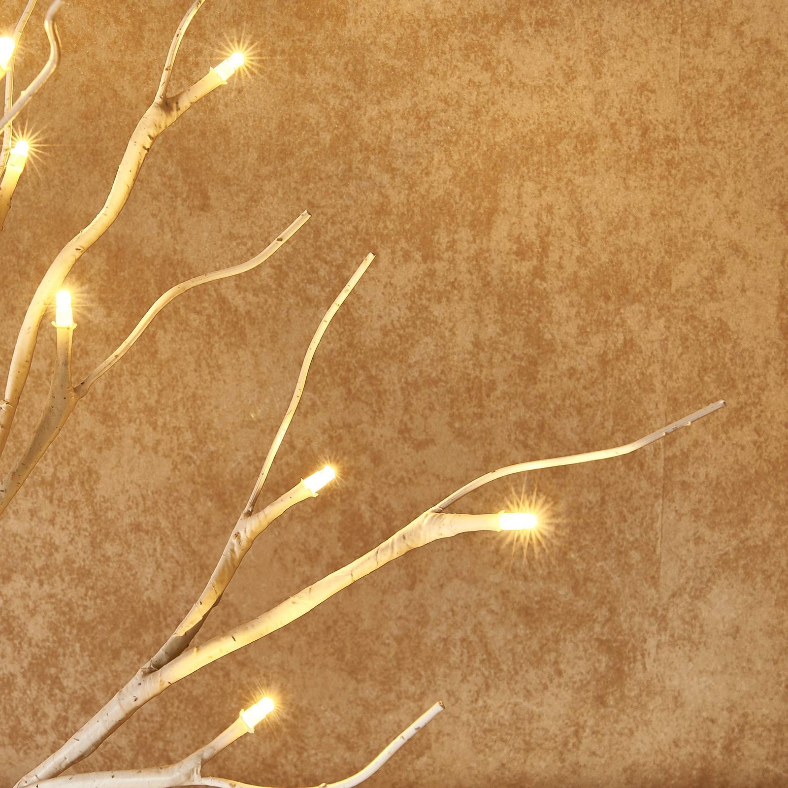 PreLit Tabletop Birch Tree 24LED Timer Battery Operated 18 In 2 Sets