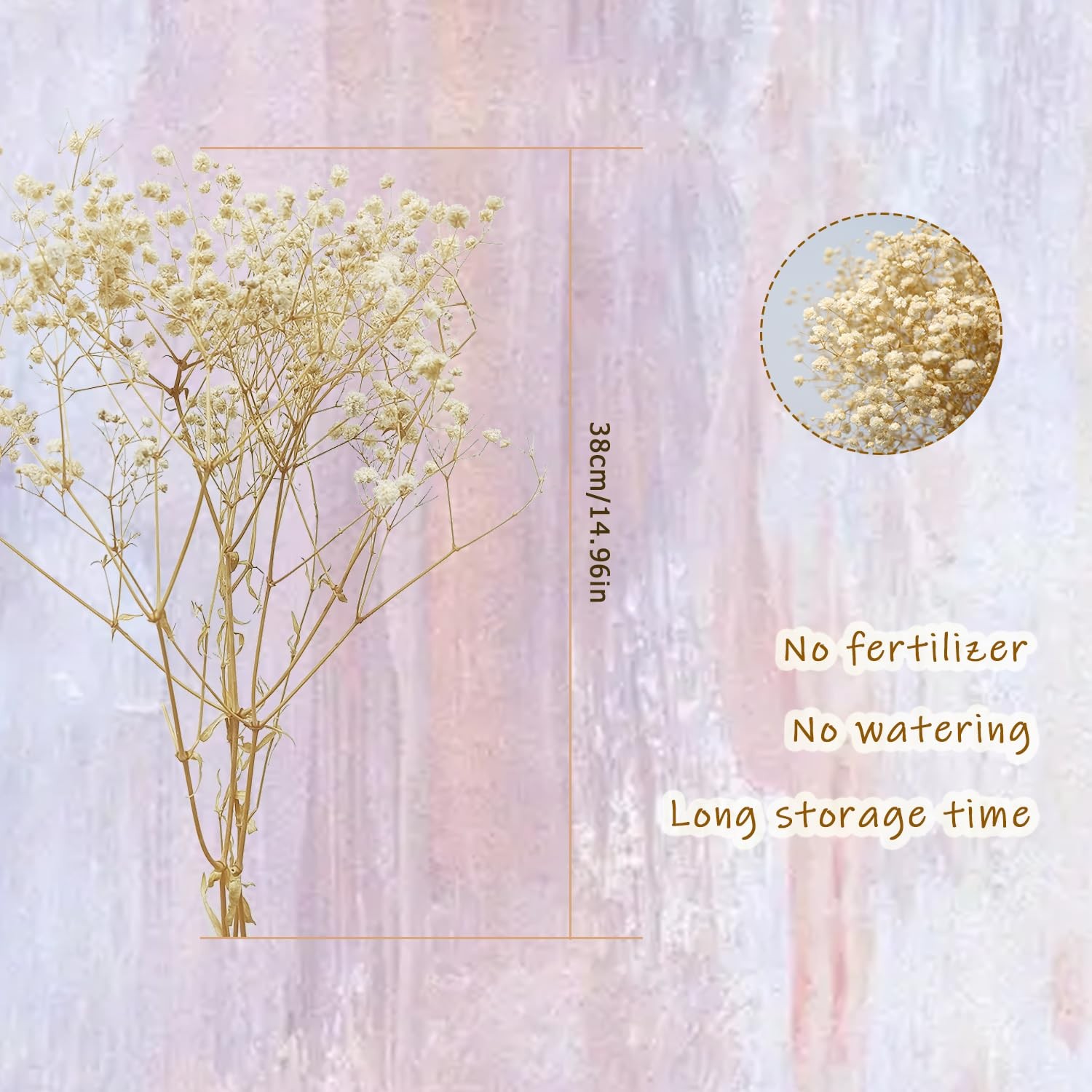 White Dried Babys Breath Flowers Bouquet Natural Gypsophila Home Decor Vase