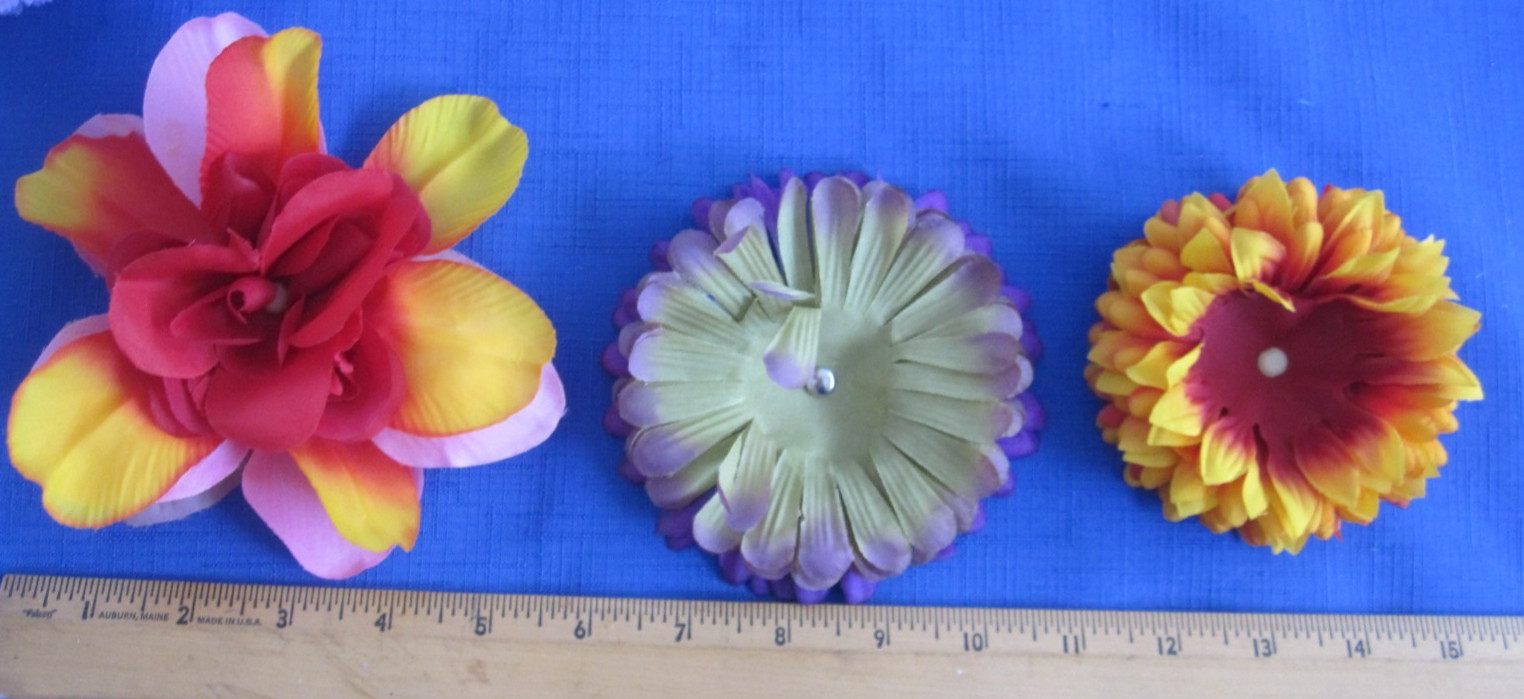 #3 Lot-12 Layers Used Silk Flower Petals 3.5-5″ Brads Multiple Colors Sizes