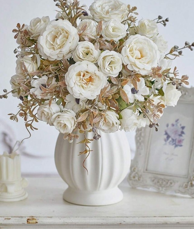 3 pcs Artificial Flowers Fake Peony Flowers Bouquet Silk Peony Rose Daisy