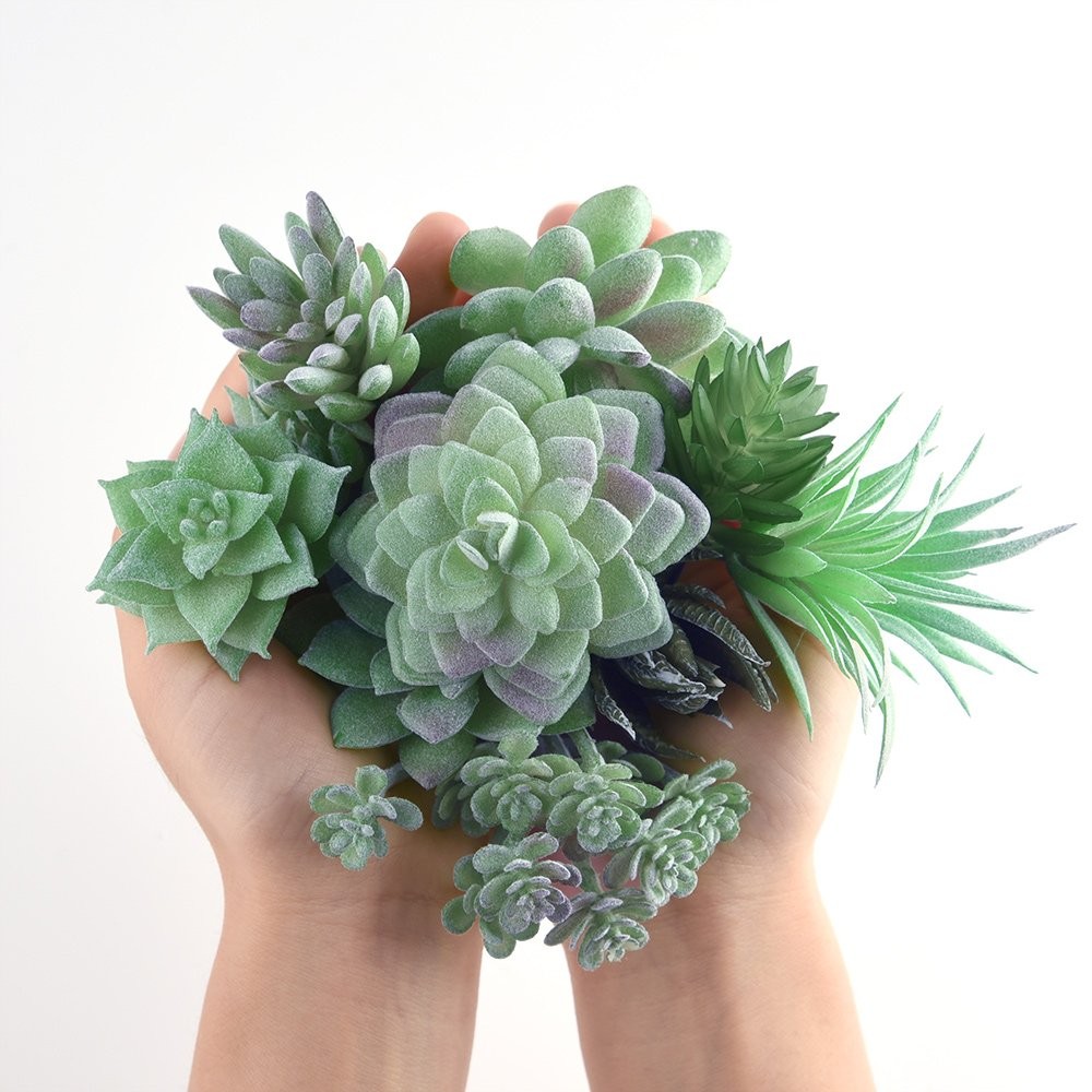 15 Pcs Artificial Succulent Plants Green Unpotted Faux Flower Succulents Mini…