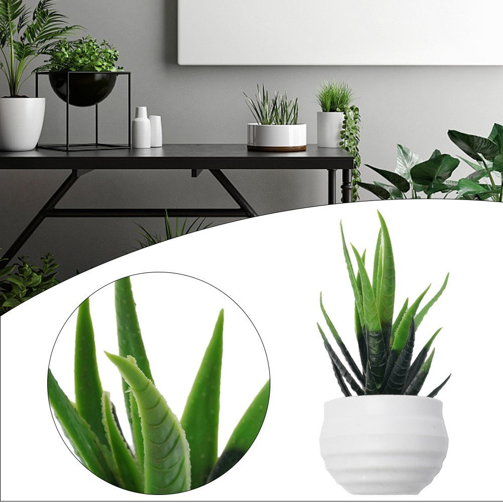 1*14*8cm, 13*11cm Aloe, Plastic Flower Artificial Potted Plant For Home, Office