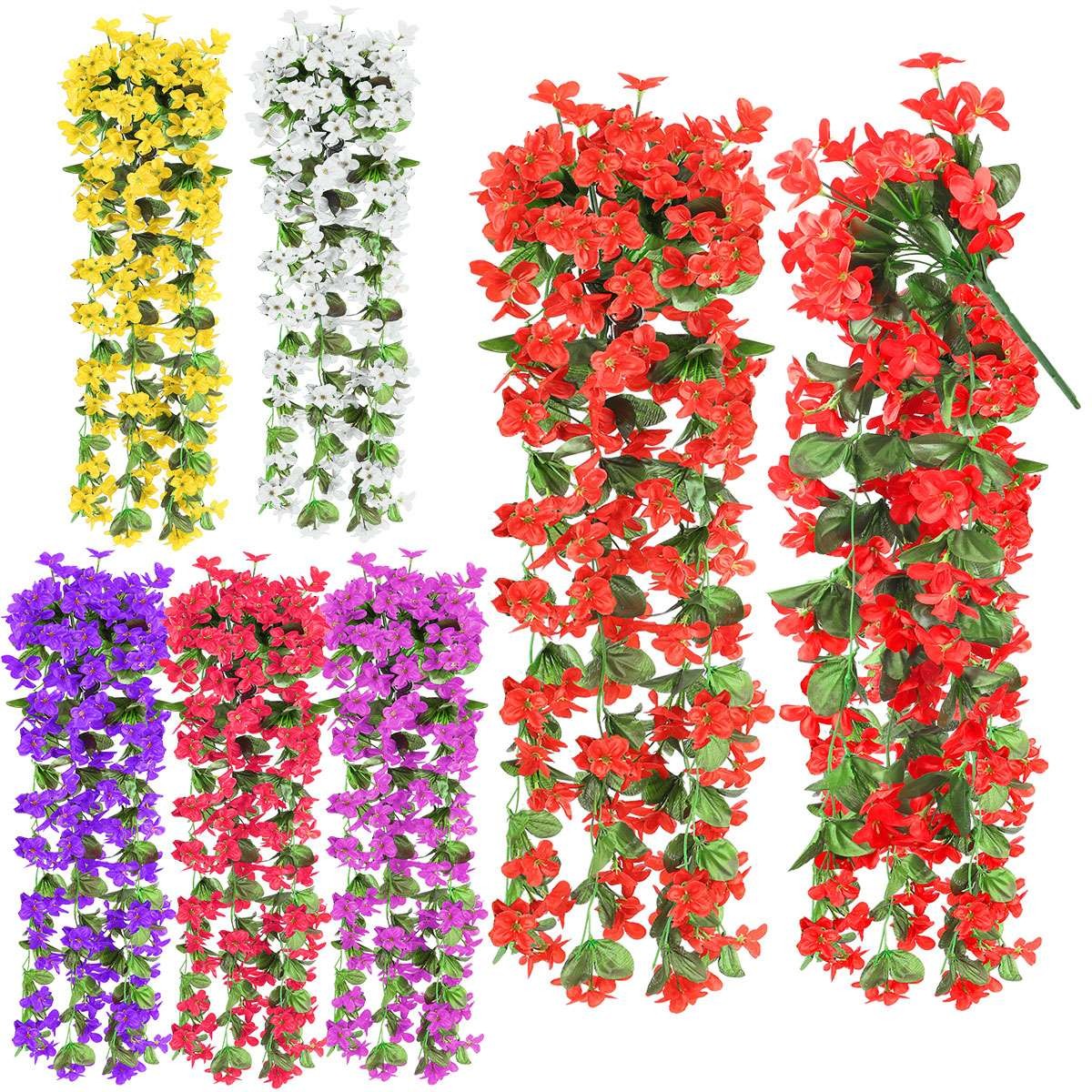 1-3Pcs Artificial Fake Hanging Plant Glory Flower Vine Indoor Outdoor Home Decor
