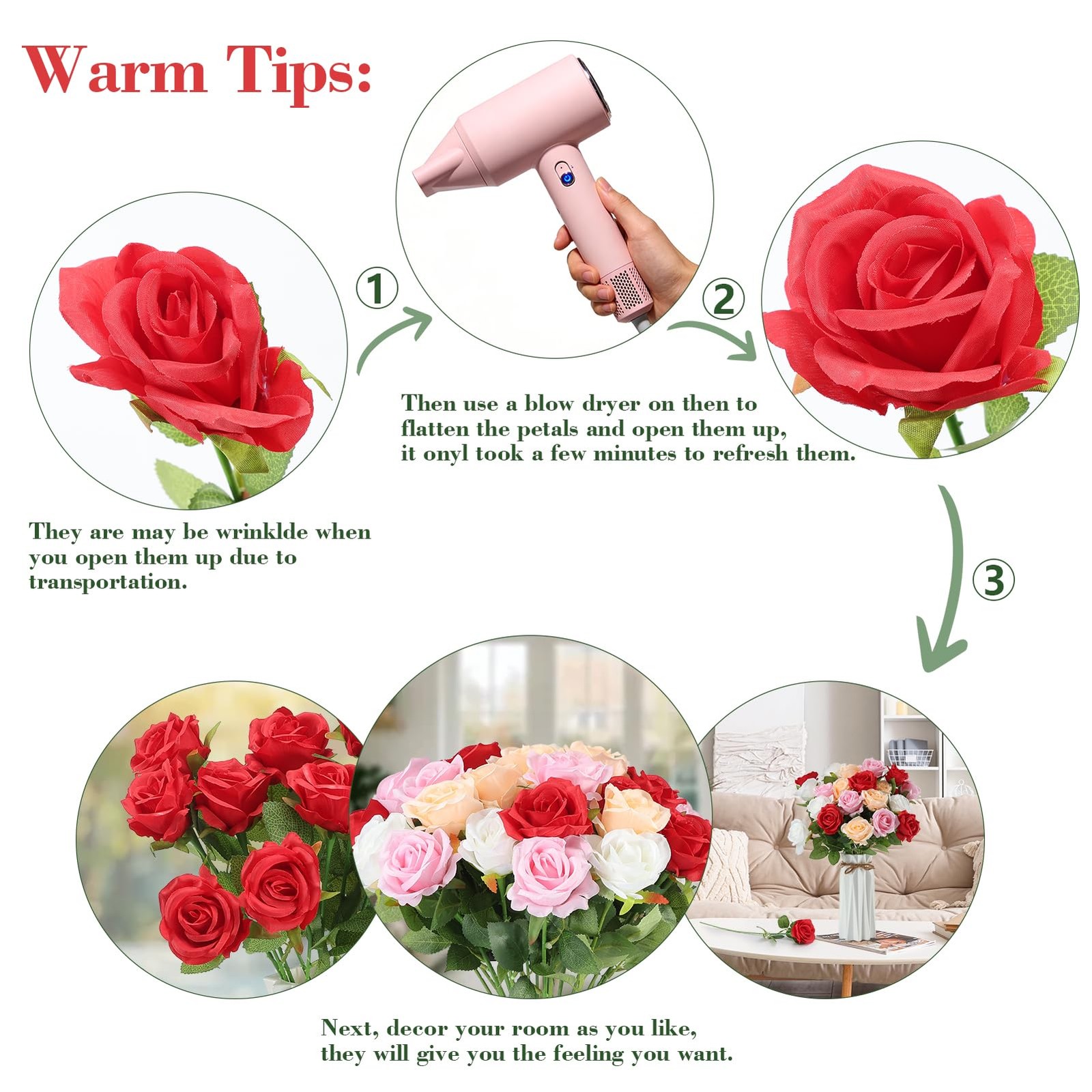 27Pcs Fake Roses and 2000Pcs Rose Petals, Artificial Flowers Silk Roses with …