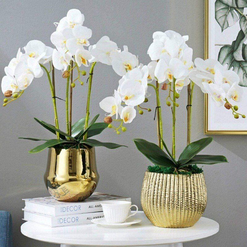 9 Head Butterfly Orchid Artificial Flower DIY For Wedding Party Home Decoration