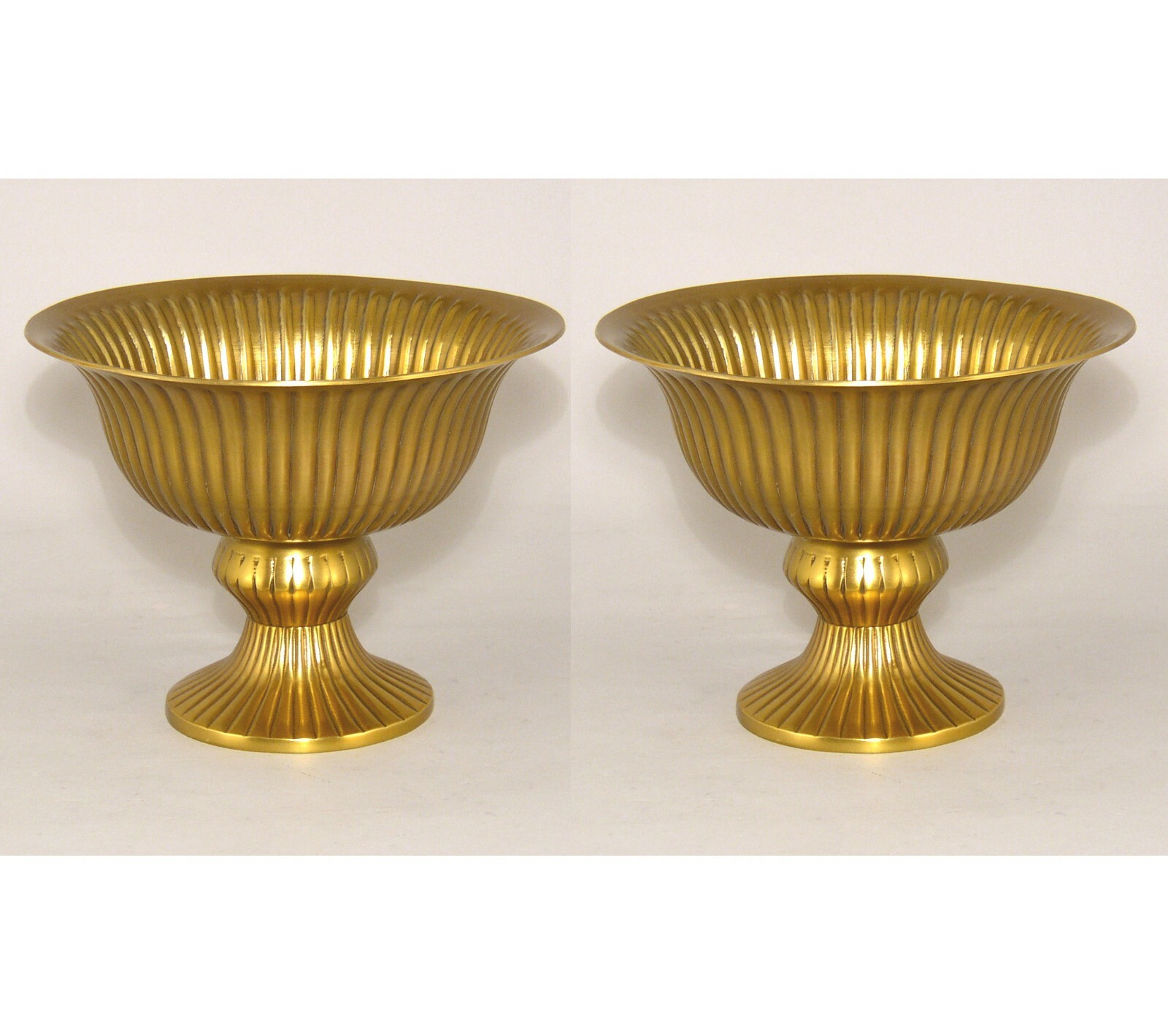 Compote Bowl 8″D 6″Hi Set/2 Revere Gold Finish Aluminum Pedestal FREE SHIPPING