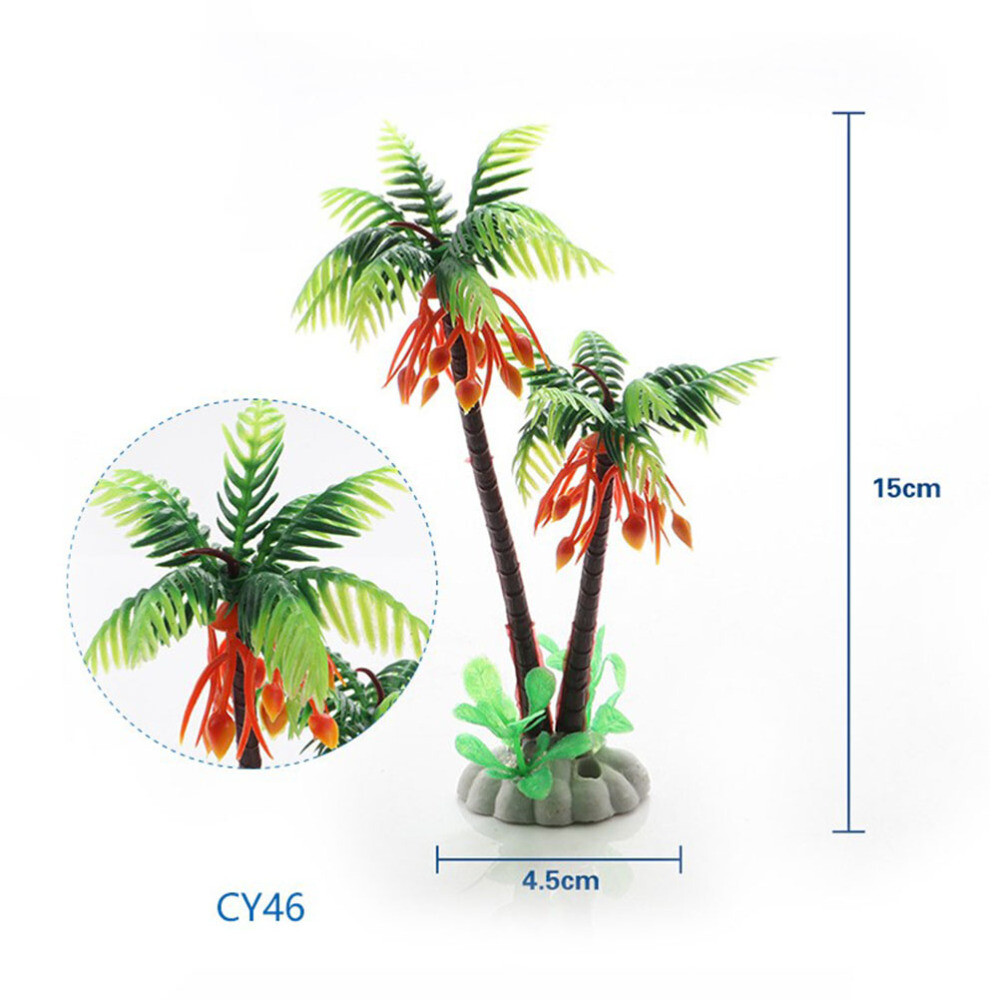 6PCS Plastic Water Plants Creative palm tree model Decorative Small