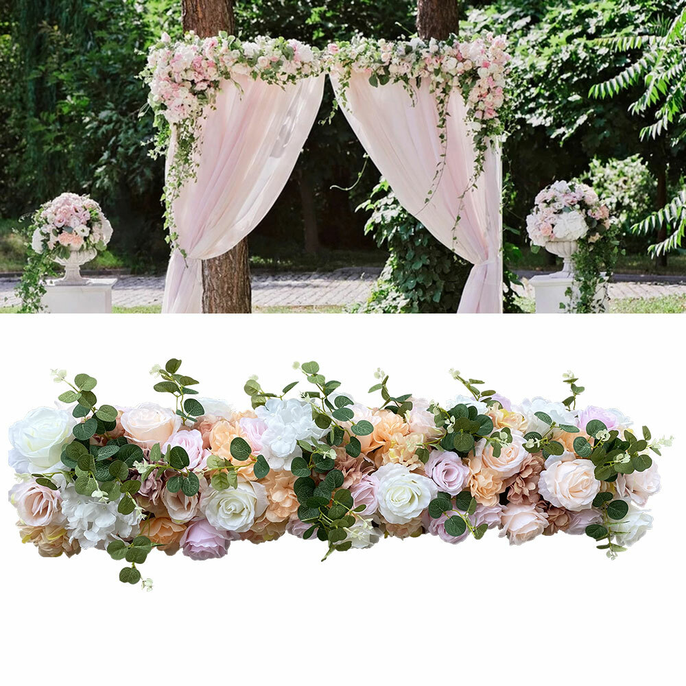 Artificial Flower Row Wedding Arch Flowers Draping Floral Garland Silk Vines New