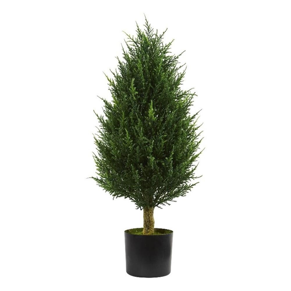 Nearly Natural 3ft Cypress Tower Artificial Tree UV Resistant (Indoor/Outdoor)