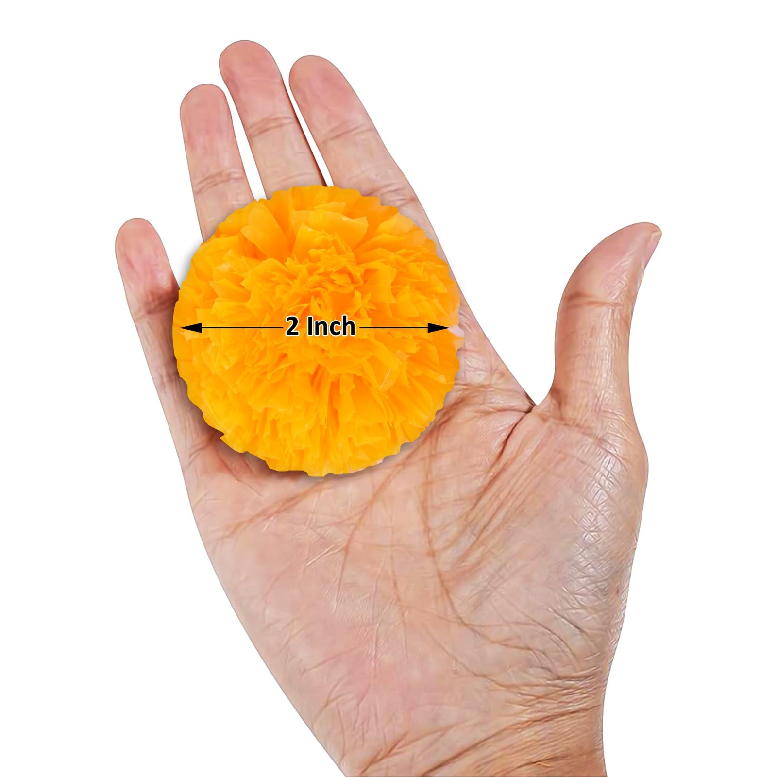 60 pc Artificial Marigold Flowers for Diwali Decorations, Day of The Dead, Dí…
