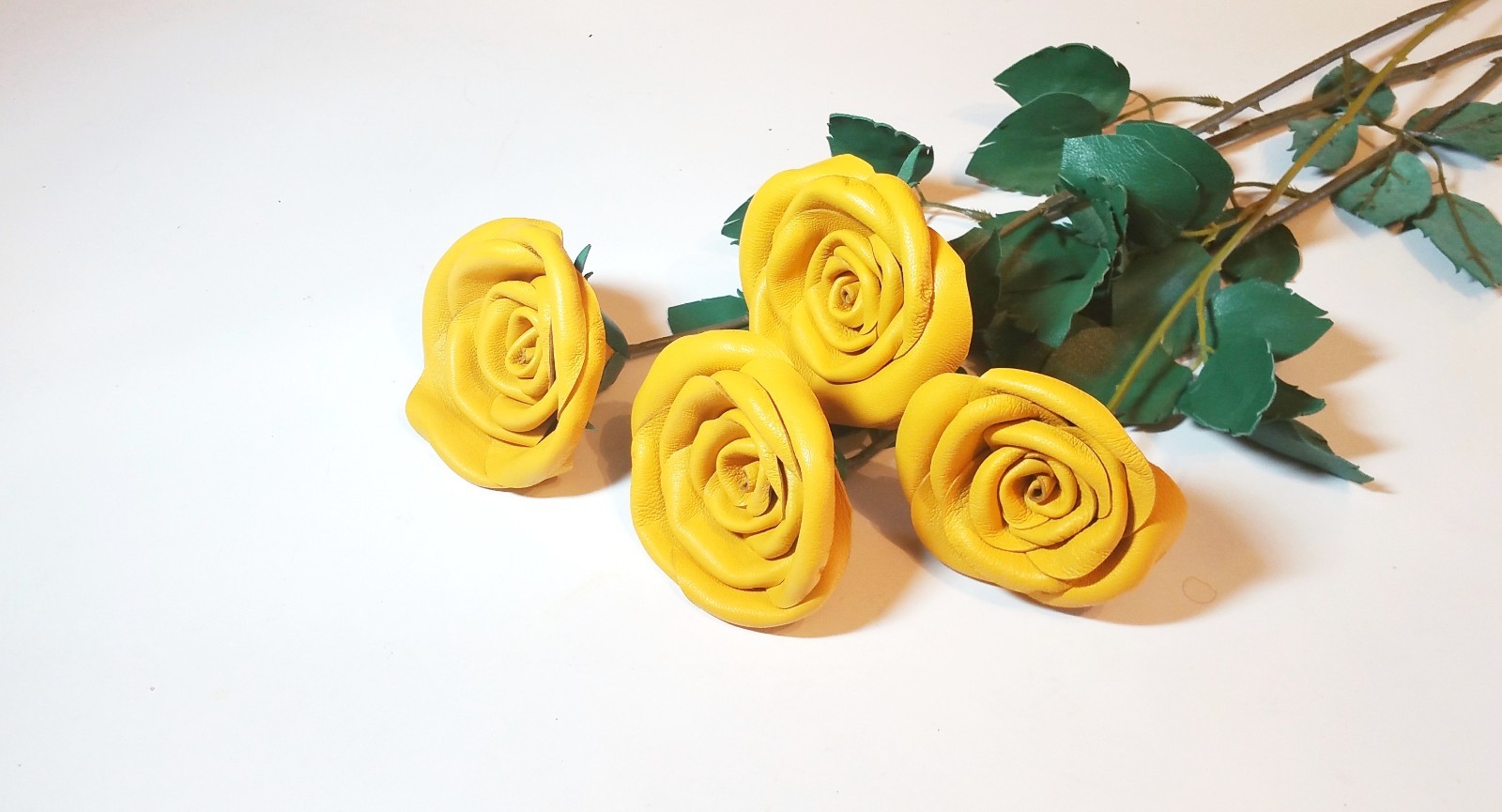 Leather Anniversary Gift pin RoseThird Wedding Anniversary Long Stem flower