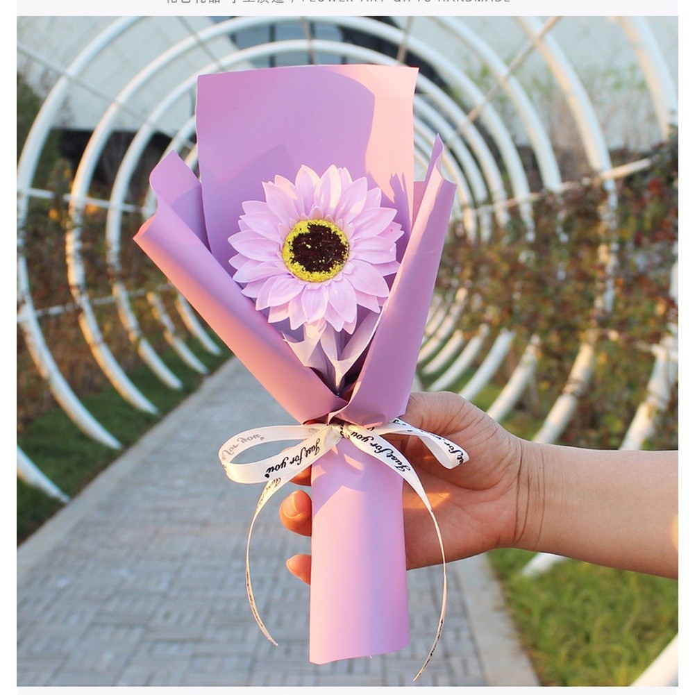 Orange Pink Blue Purple Yellow Green Handmade Soap Flower Bouquet for Display