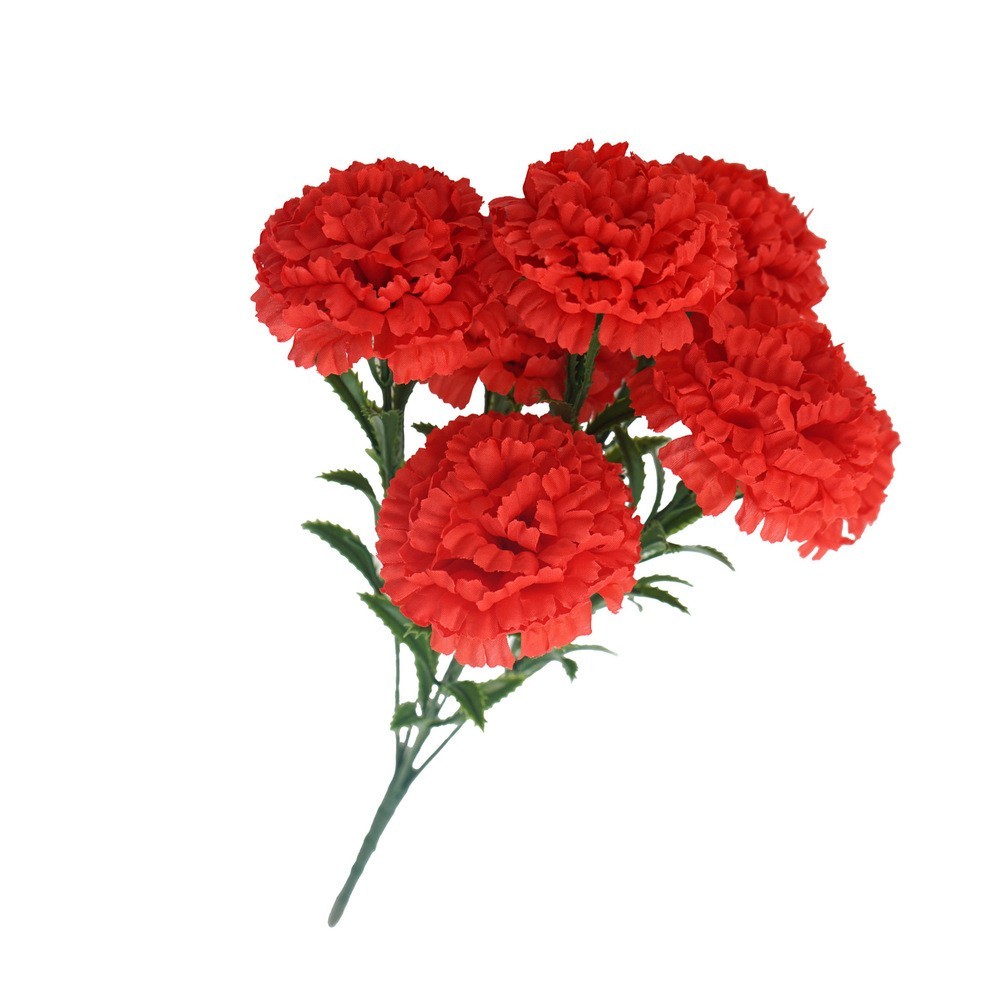 Carnation Plastic Artificial Flower Bouquet 7 Heads 42cm for Home Bedroom Decor
