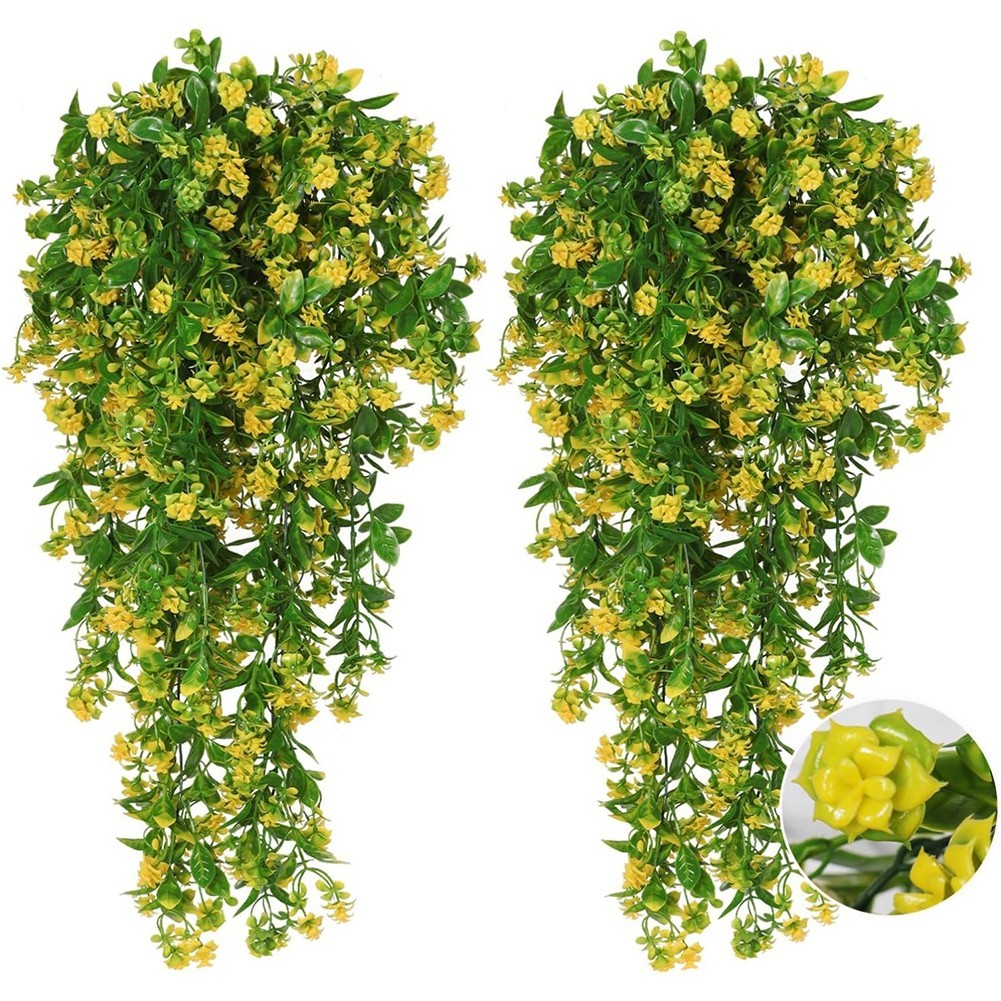 Hanging Artificial Flowers 2pcs Wisteria Vines for Indoor and Outdoor Decor