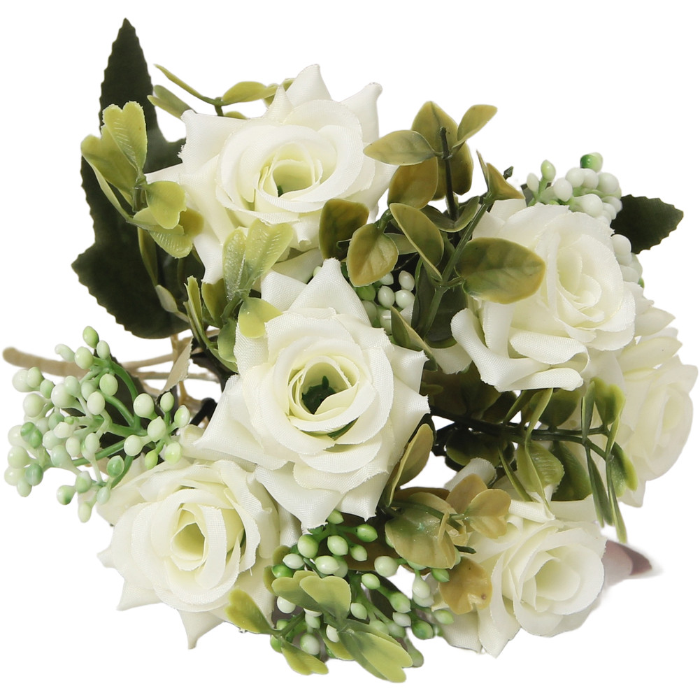 Home Decor Silk Rose Bouquet for Living Room Bedroom Table Centerpiece