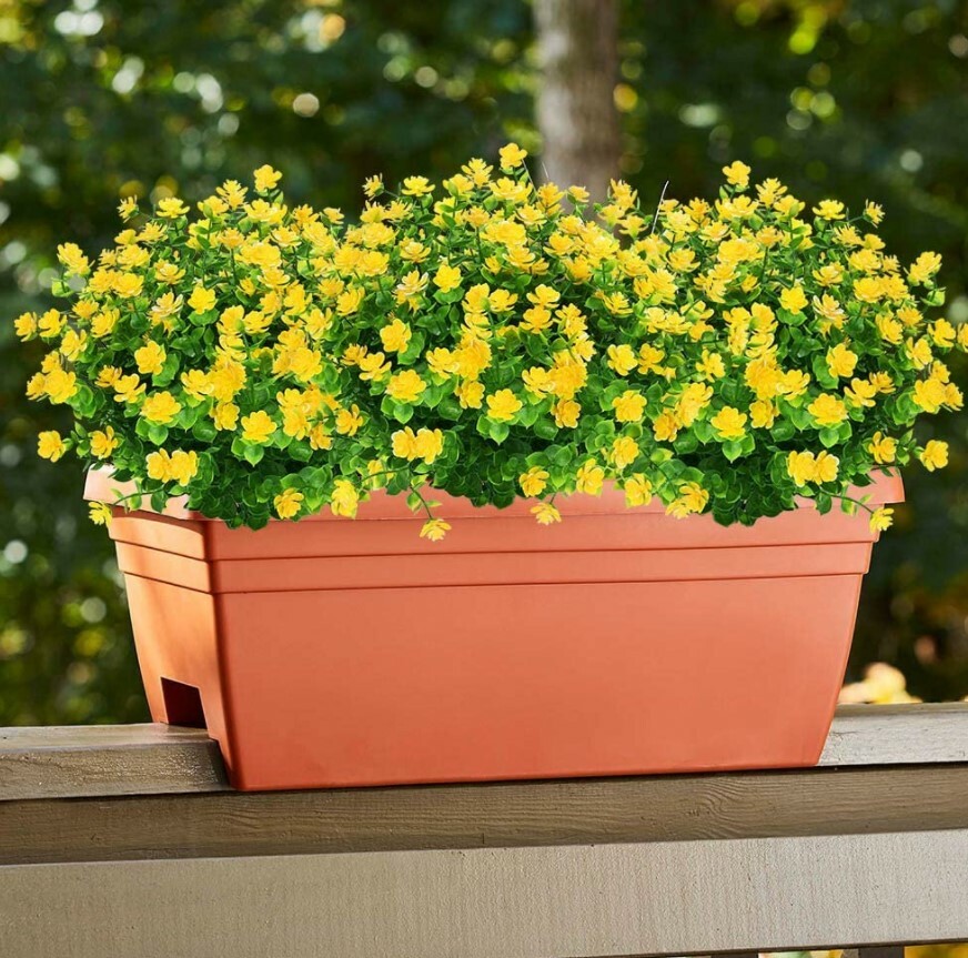 Artificial Flowers Fake Outdoor UV Resistant Boxwood Plants Shrubs Decor 4 Pack
