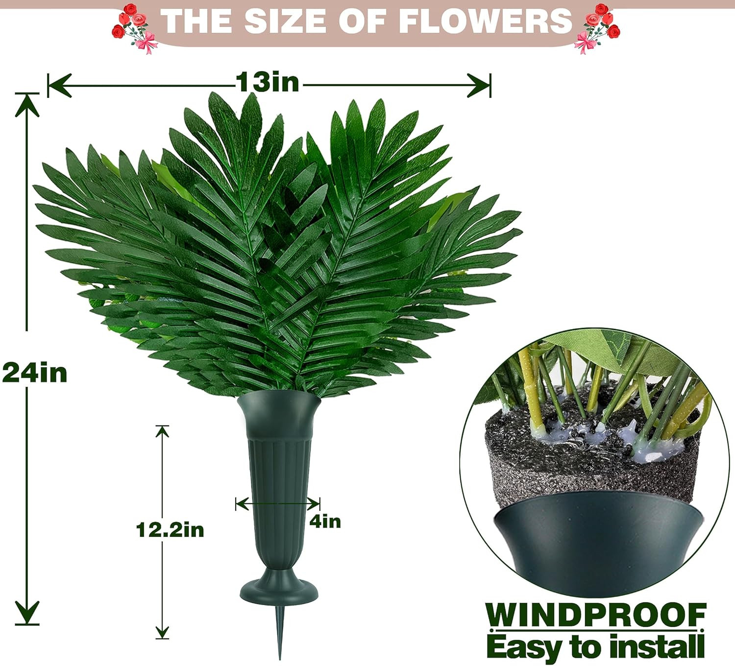 Elegant Silk Cemetery Flowers with Vases – Butterflies Included for Grave Decor
