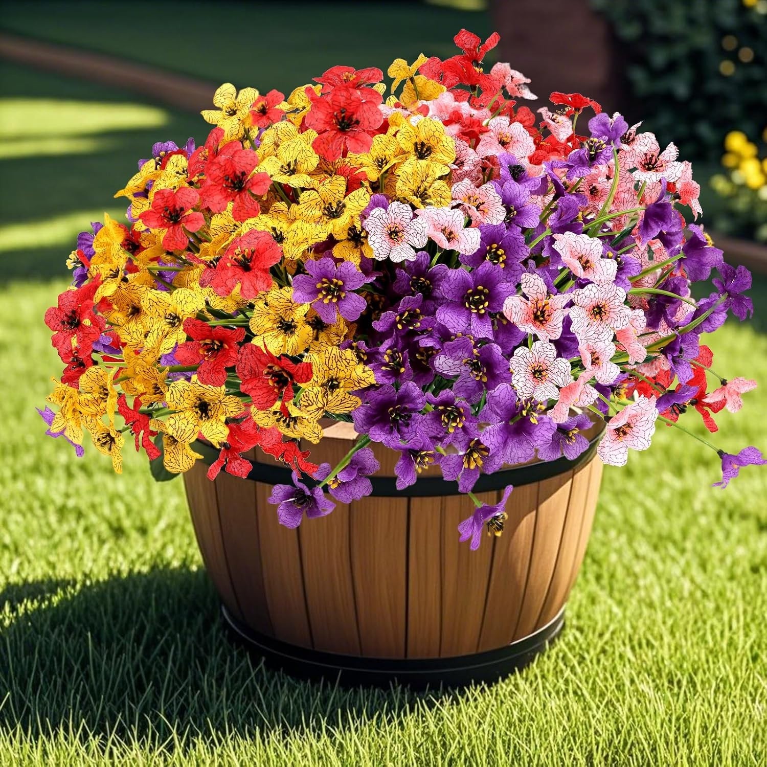 32 Bundles UV Resistant Artificial Mums – Vibrant Flowers for Outdoor Decor