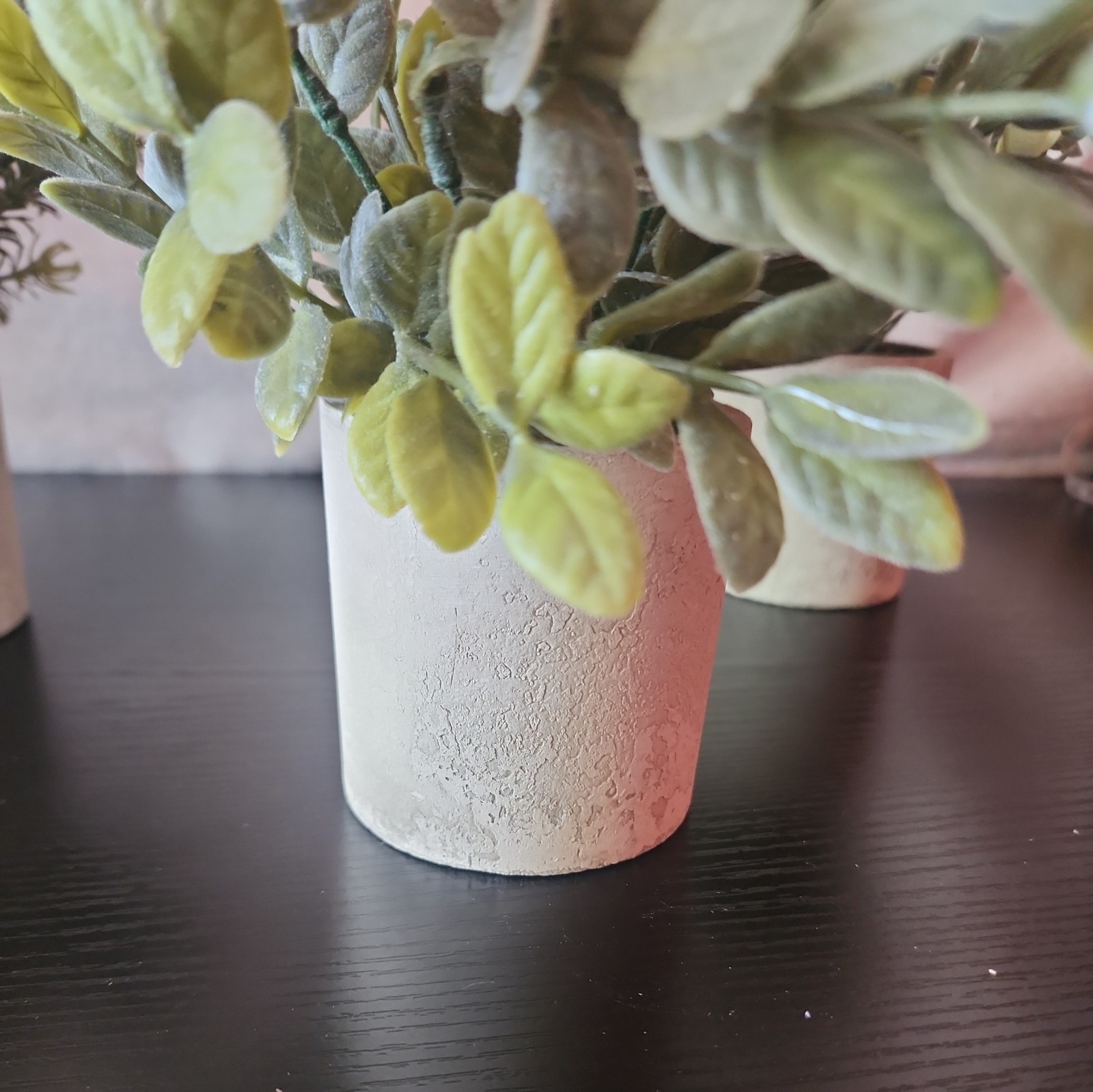 Der Rose 3 Pack Mini Artificial Plants & Pots Decor Eucalyptus Rosemary Boxwood