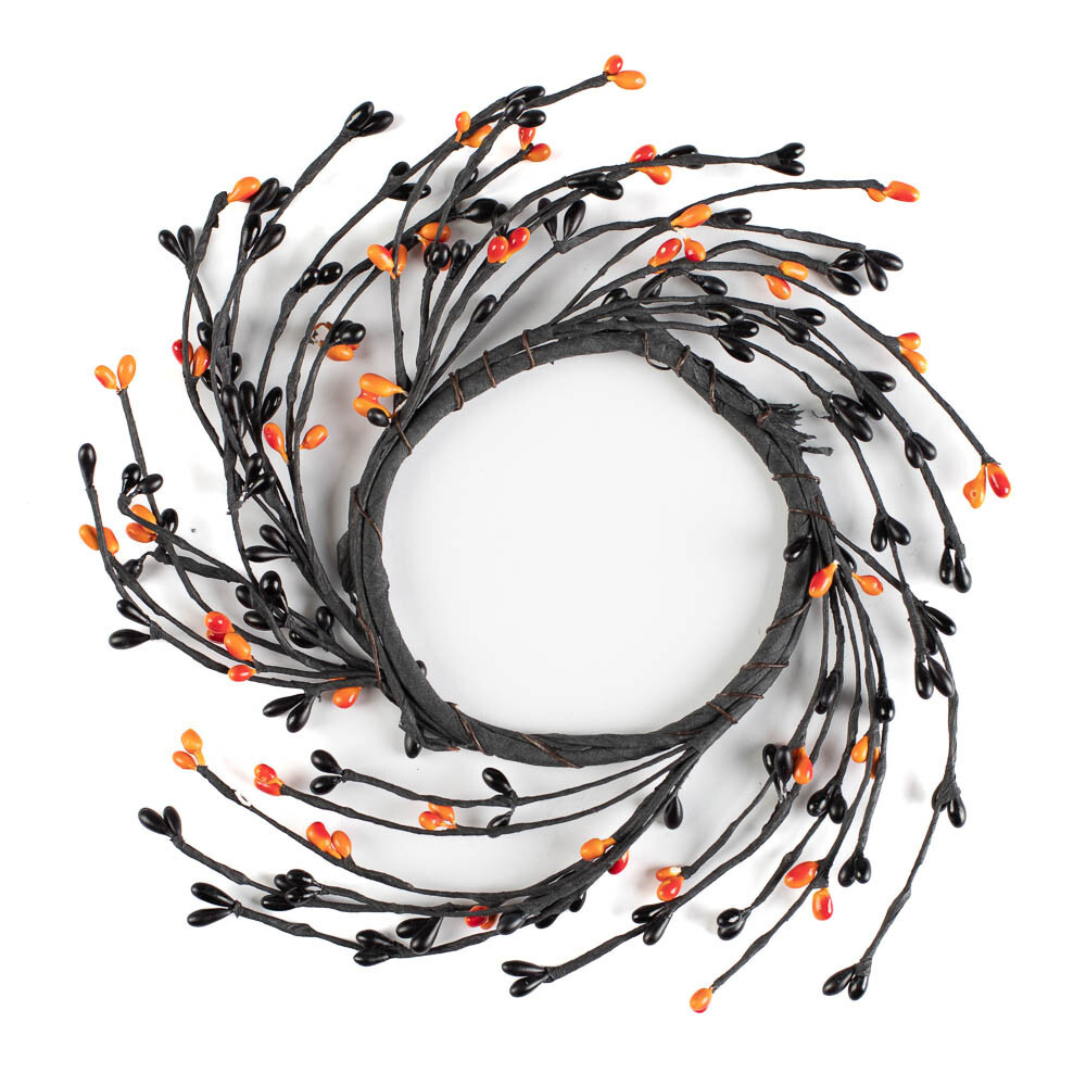 Group of 4 Fall Black and Orange Pip Berry 8-1/2″ Rings