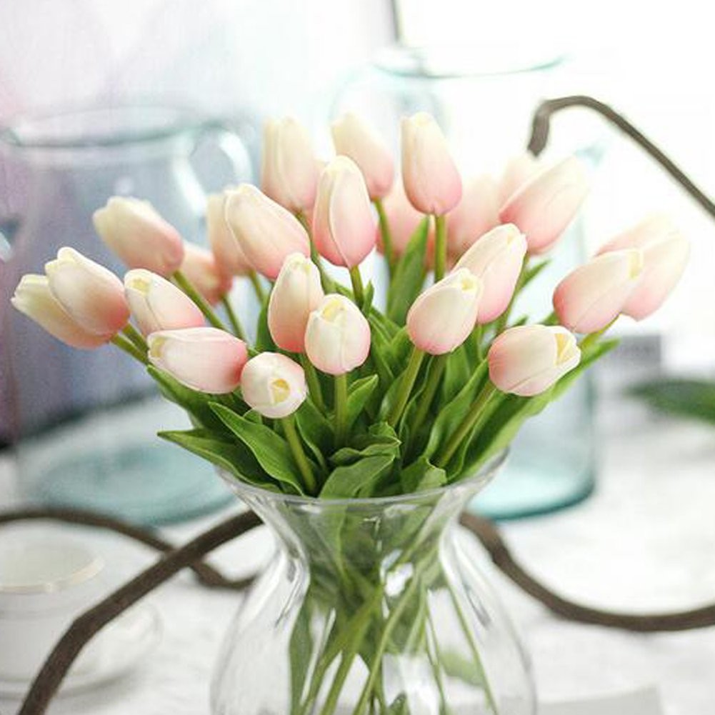 30 PCS RealTouch Artificial Tulip Flowers Home Wedding Party Decor