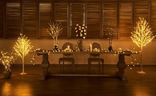 Lighted Brown Willow Branches Set of 2 – 32″ Battery Operated with Timer, 100 LE