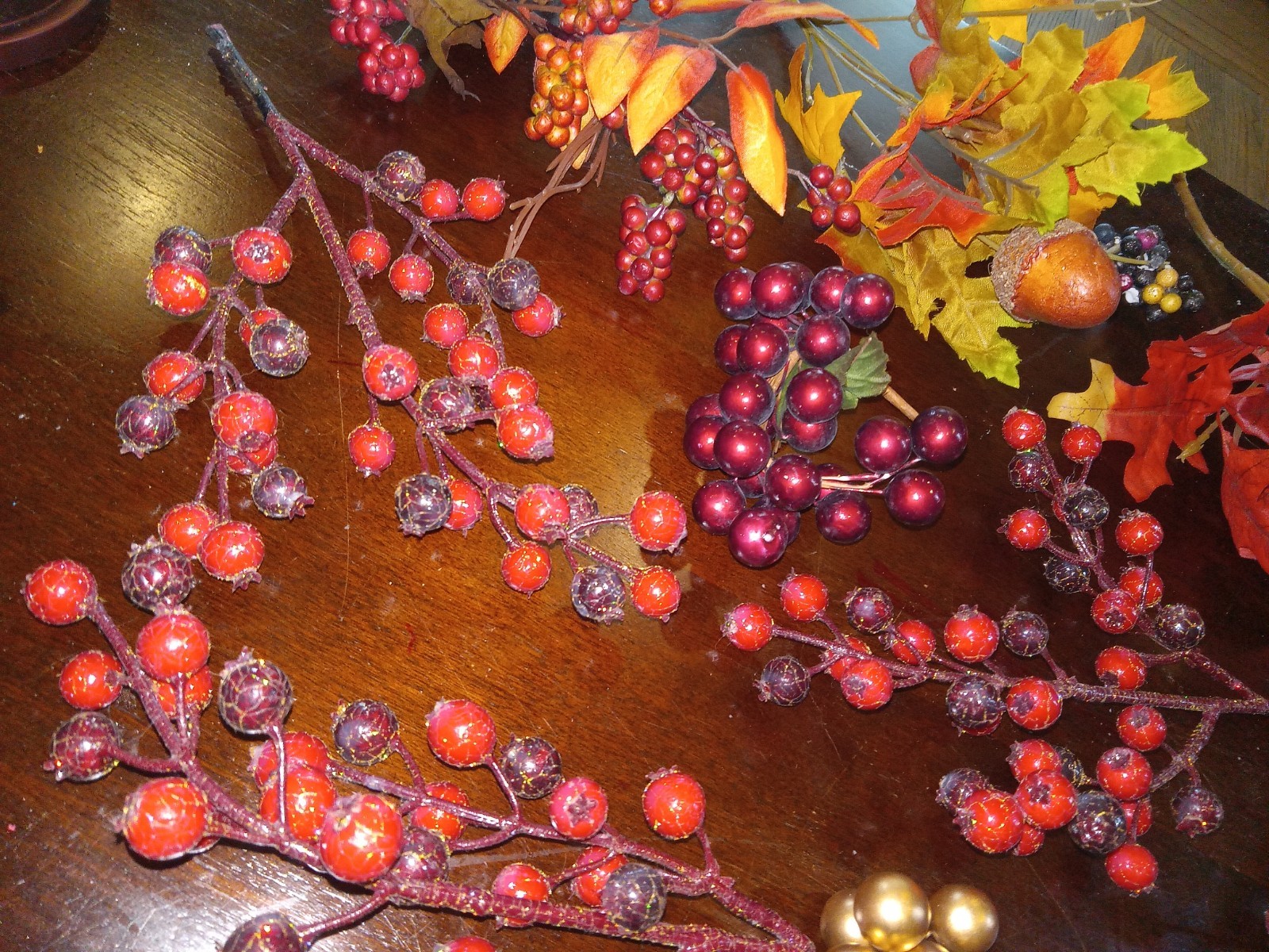 Lot Of Holiday Fall Berry Sprays Stems Harvest Artificial Home Decor Farmhouse