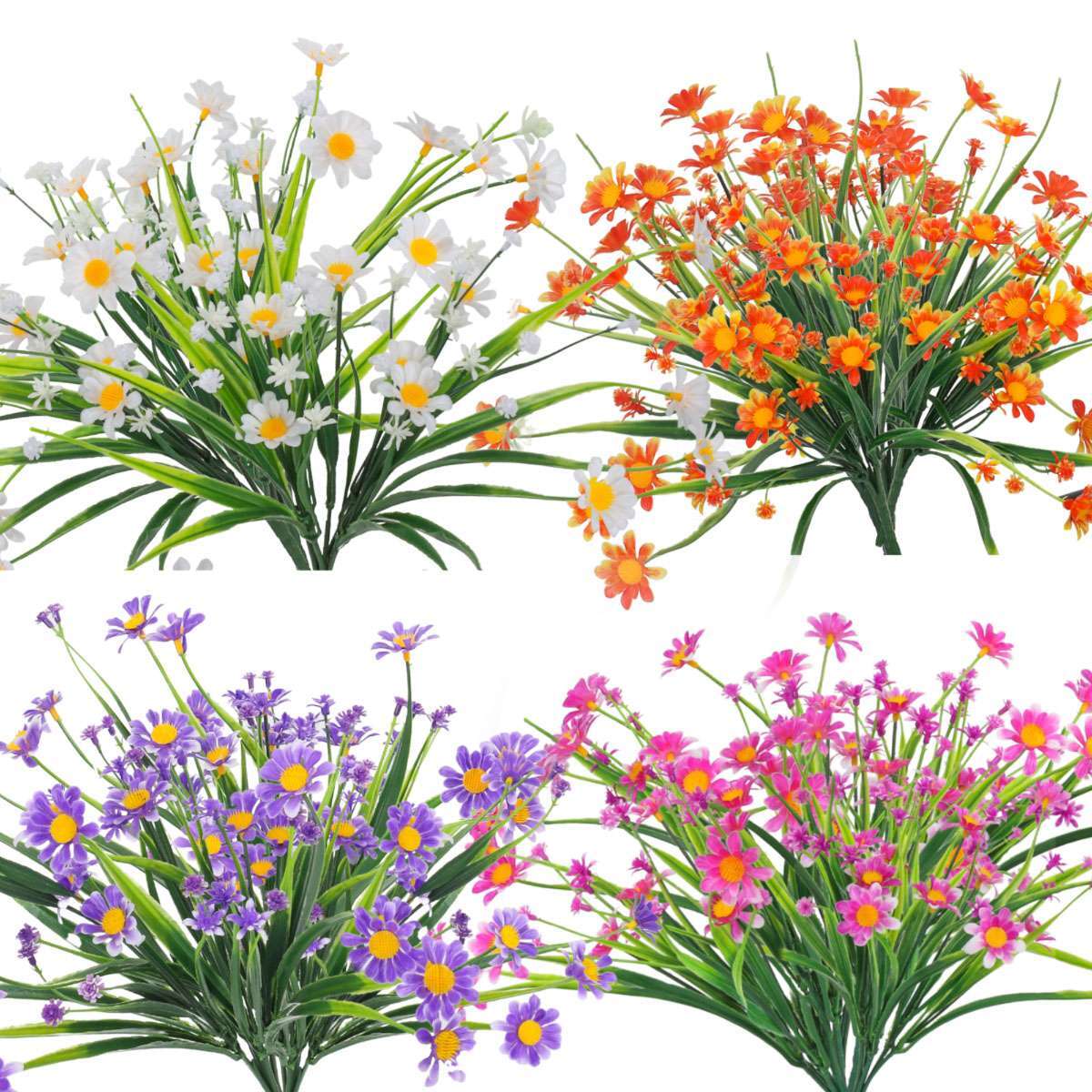 43 Heads 7 Twigs Artificial Flowers Plants Wedding Home Garden In/Outdoor Decor