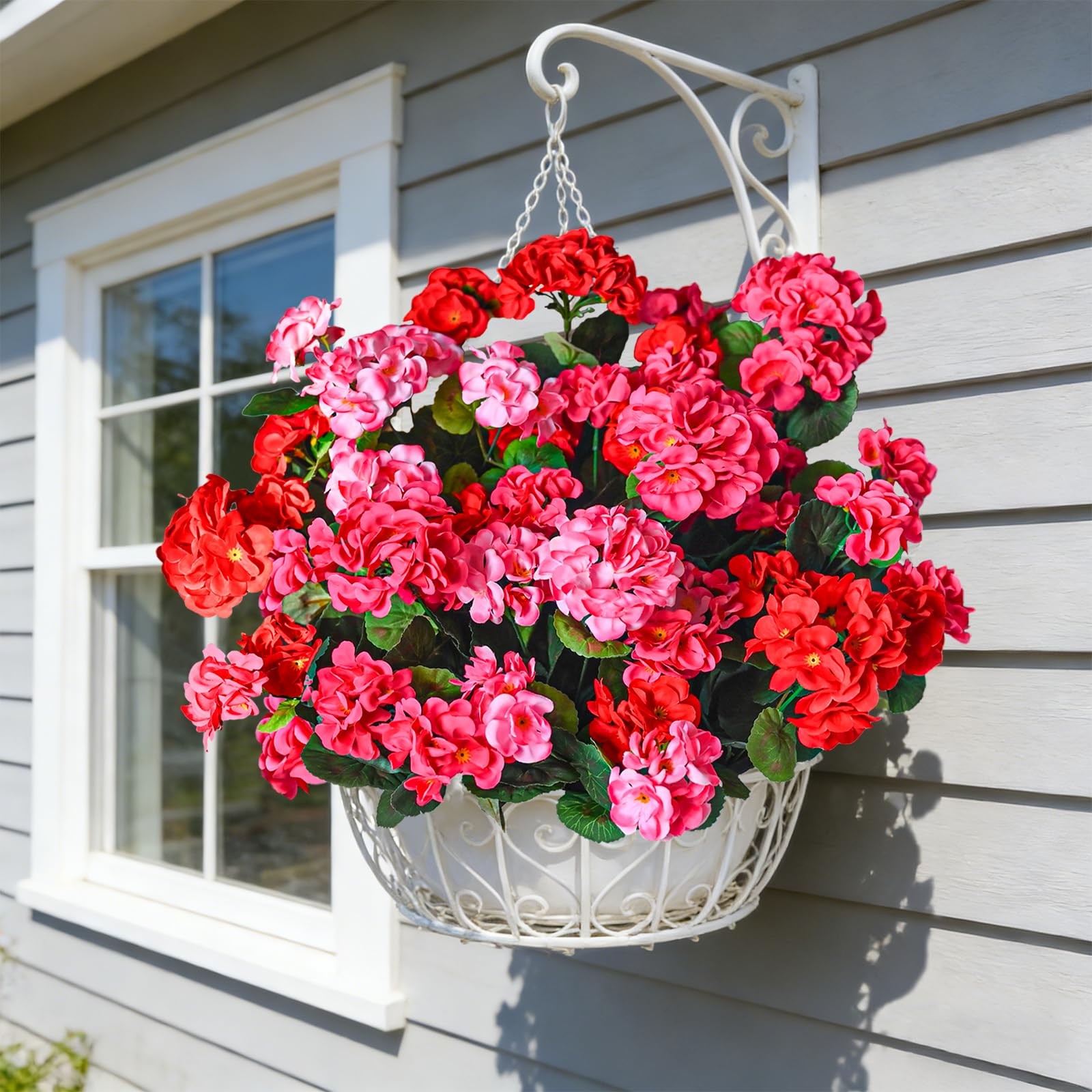 Fake Outdoor Flowers, 6 Pcs Artificial Flowers for Outdoors, Mixed Color Arti…