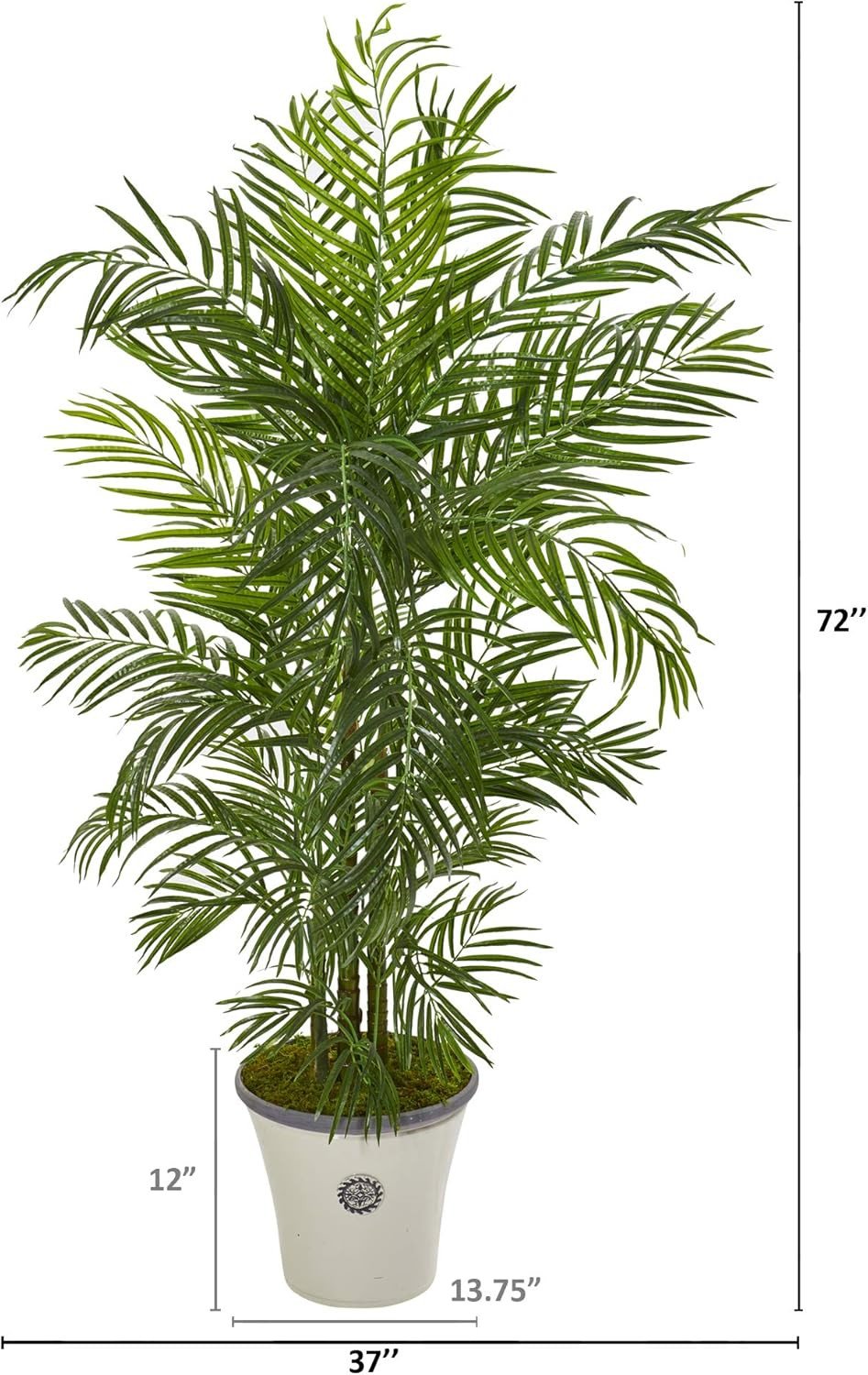 6Ft UV Resistant Areca Palm Artificial Tree in Planter for Indoor/Outdoor Use