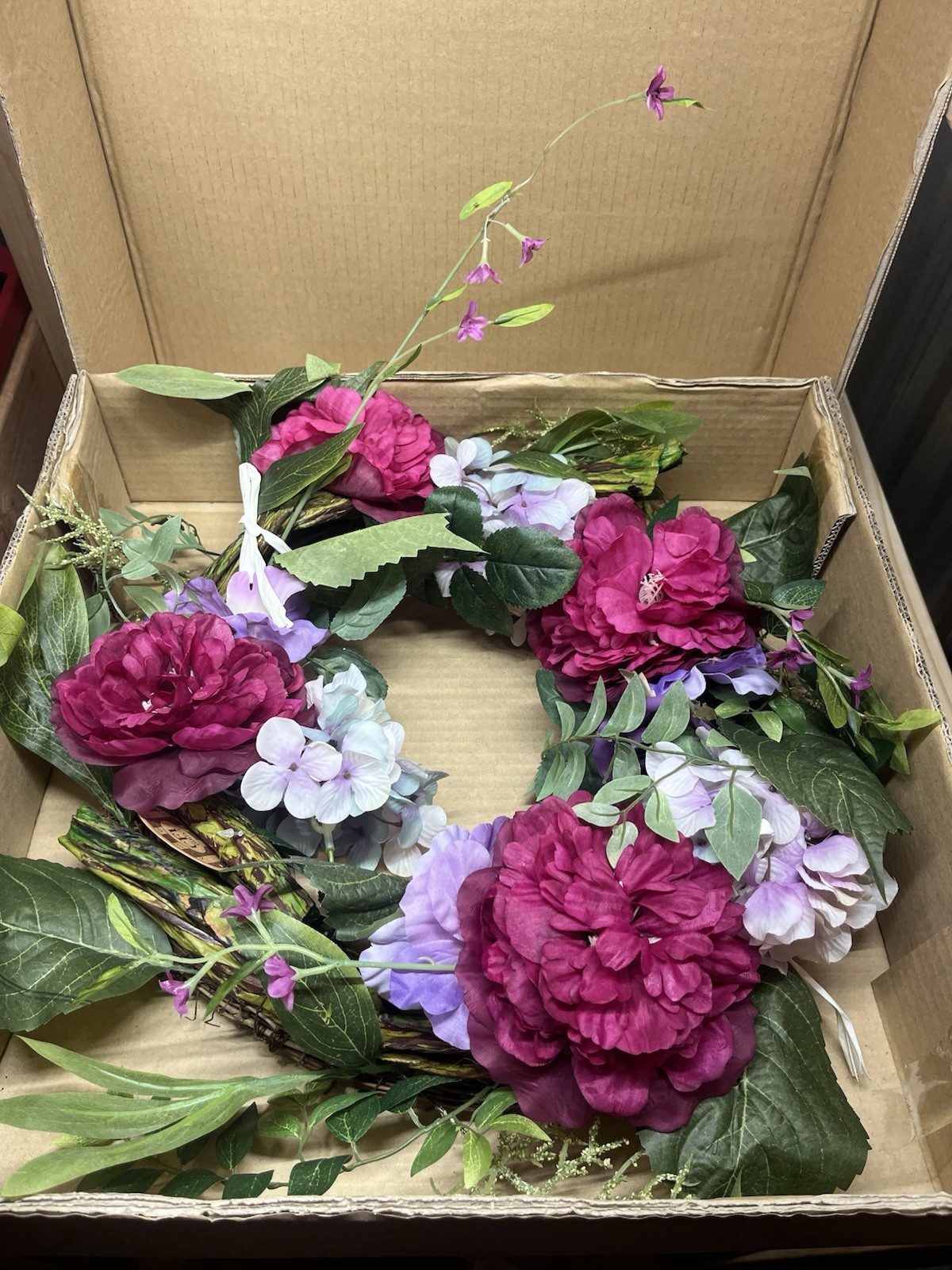 17″ Rose, Hydrangea, Peony Colorful Wreath, Holiday, Spring, Floral