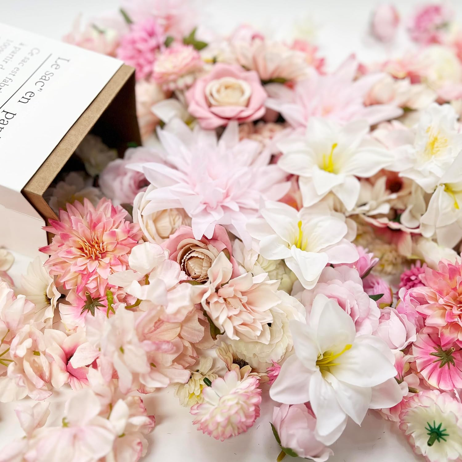 Bulk Artificial Pink Silk Rose Flower Heads for DIY Crafts and Decorations