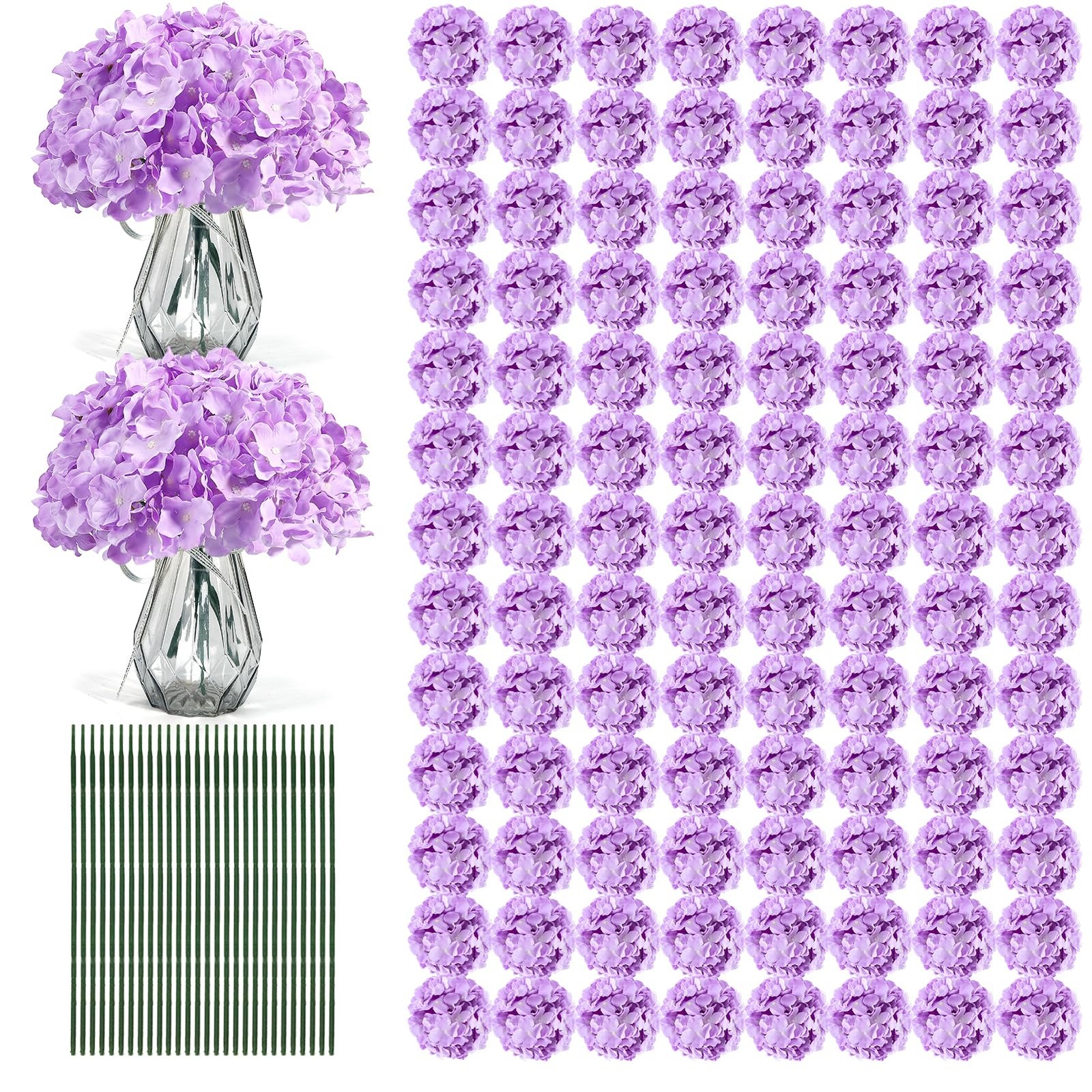 Auihiay Purple Hydrangea Bulk 204Pcs