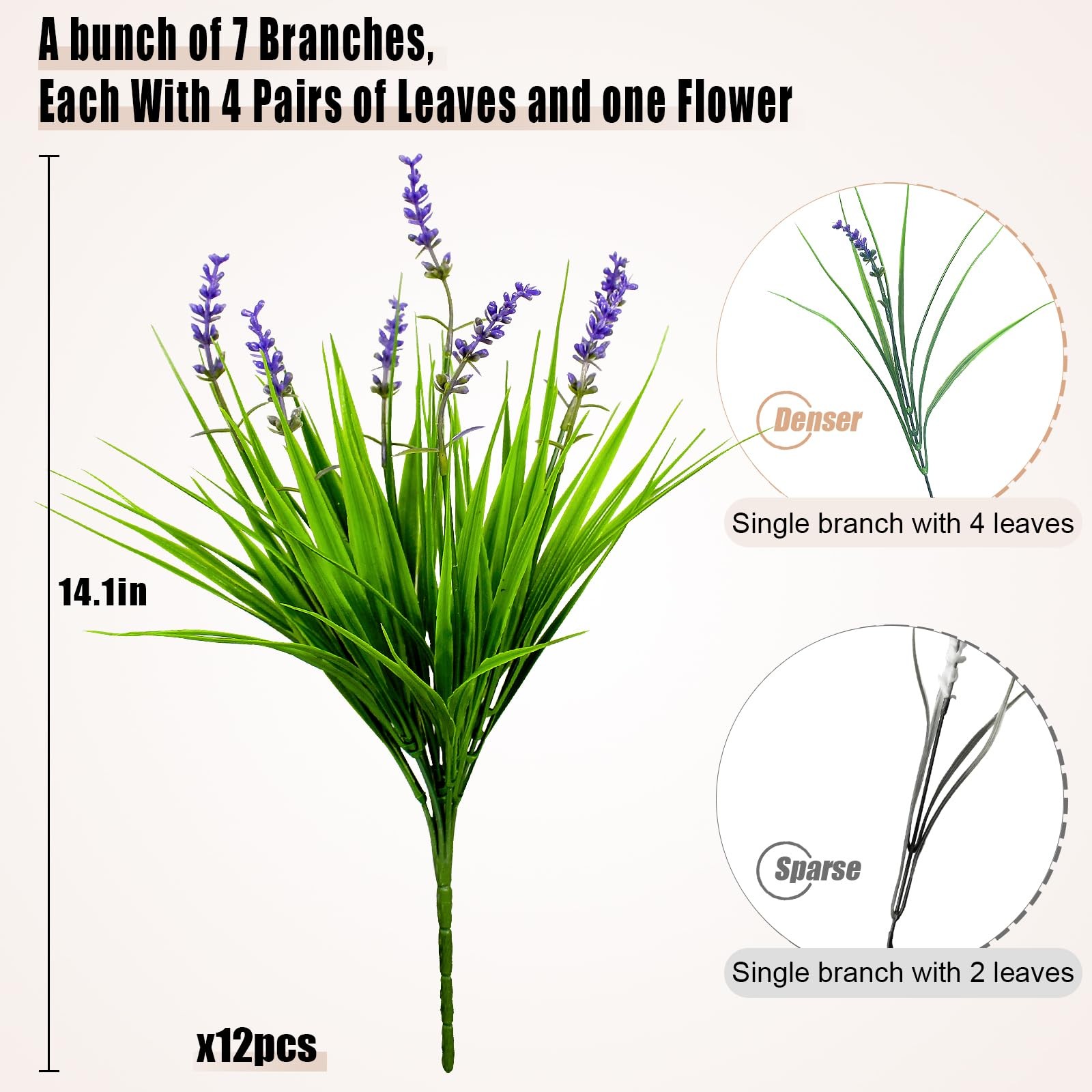 Artificial Plants Outdoor Fake Monkey Grass with Flowers for Pot UV Resistant…