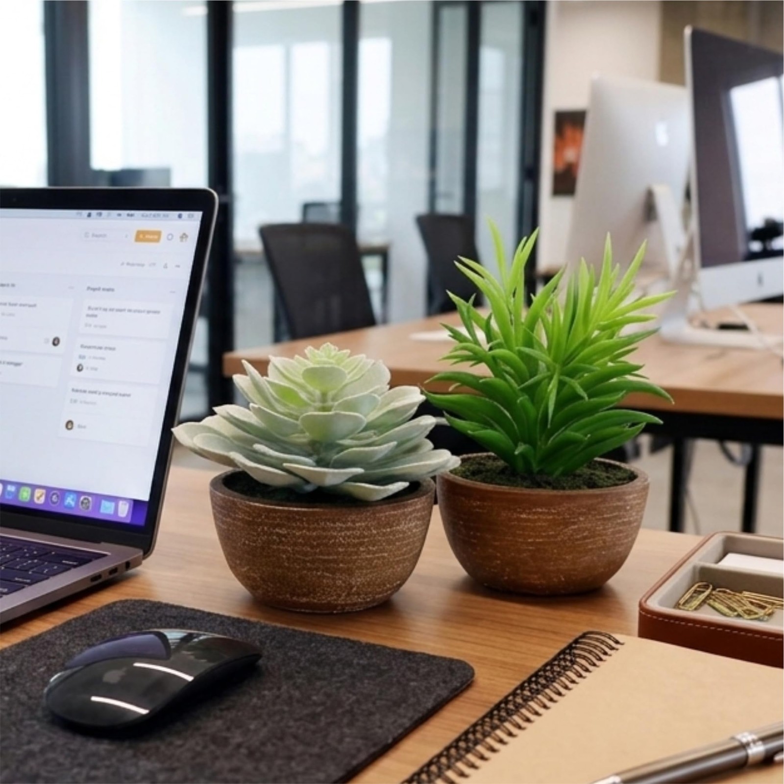 Artificial Succulents, Plastic Artificial Green Plant for Office, Home Decor …