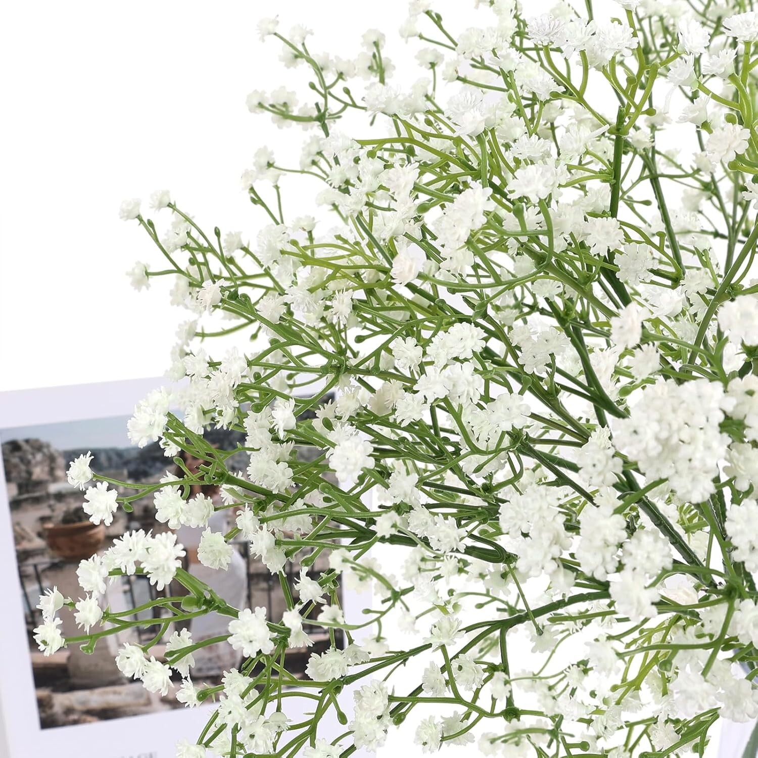 54Pcs Baby Breath Artificial Flowers Gypsophila Faux White Flowers Wedding Decor