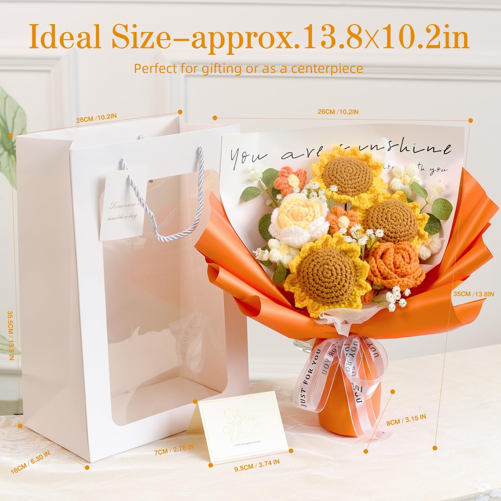 Crochet Flower Bouquet — Send You Sunshine Handmade Crocheted Flowers, 3 Sunf…