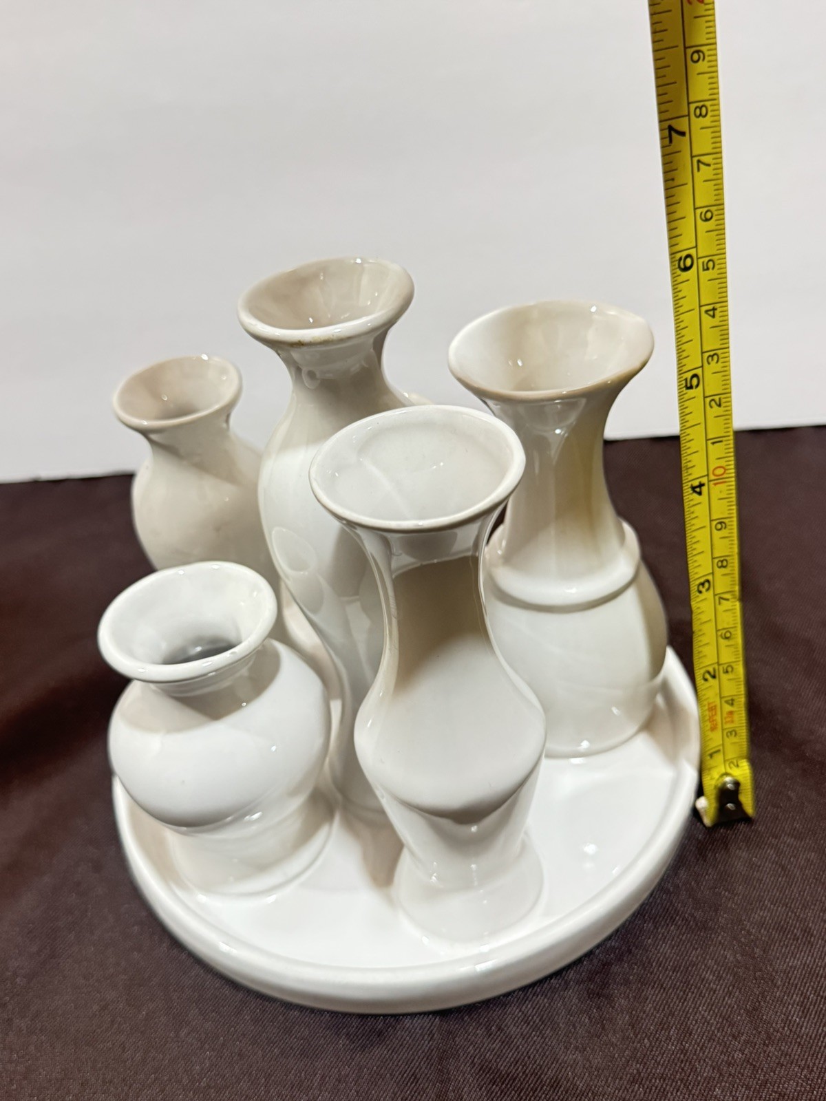 Flower Tray Vase w/Multiple Vases Varying In Height/size To hold Stem Flowers