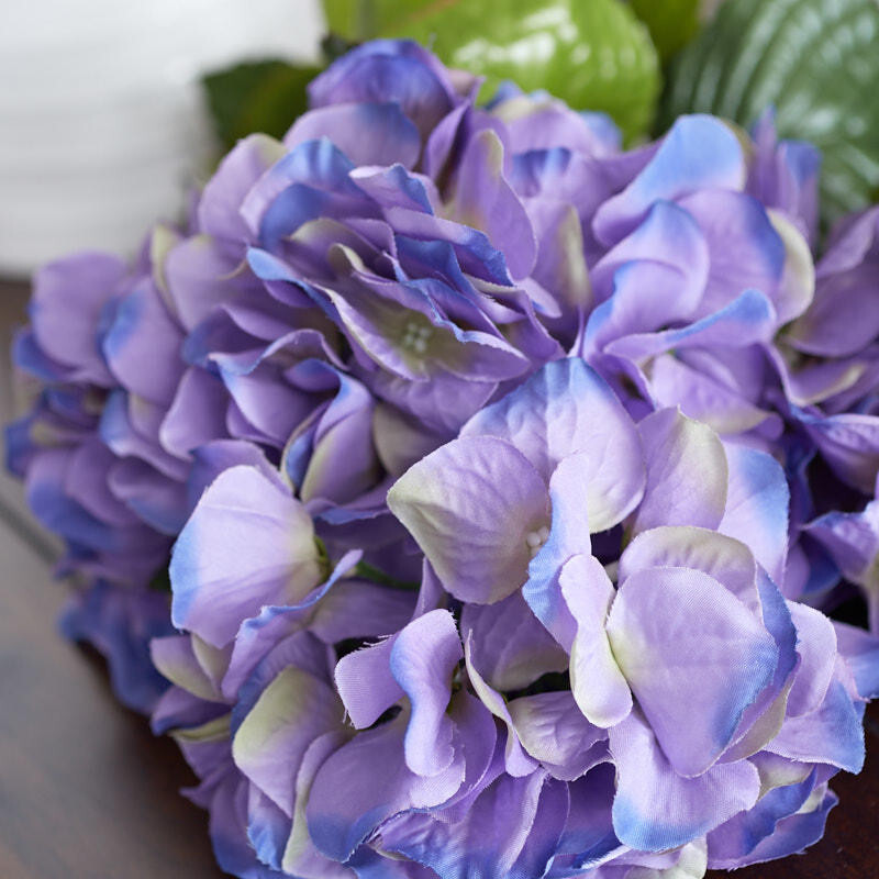 18″ Faux Lavender Purple Hydrangea Silk Flower Bush