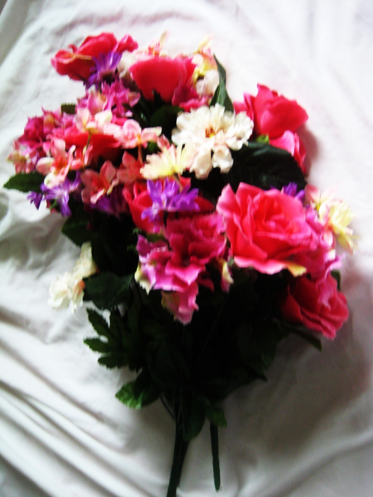 Hobby Lobby artificial flowers` 2 bunches with tag # 151381 mixed species colors