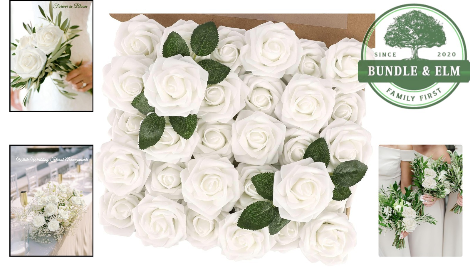 Fake Flower Roses for Table Centerpieces and Floral Arrangements, 30 Count