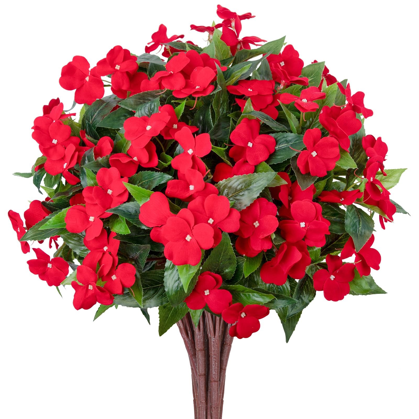5 Pcs Artificial Flowers for Outdoors Silk Impatiens Flowers Bouquet Decorati…