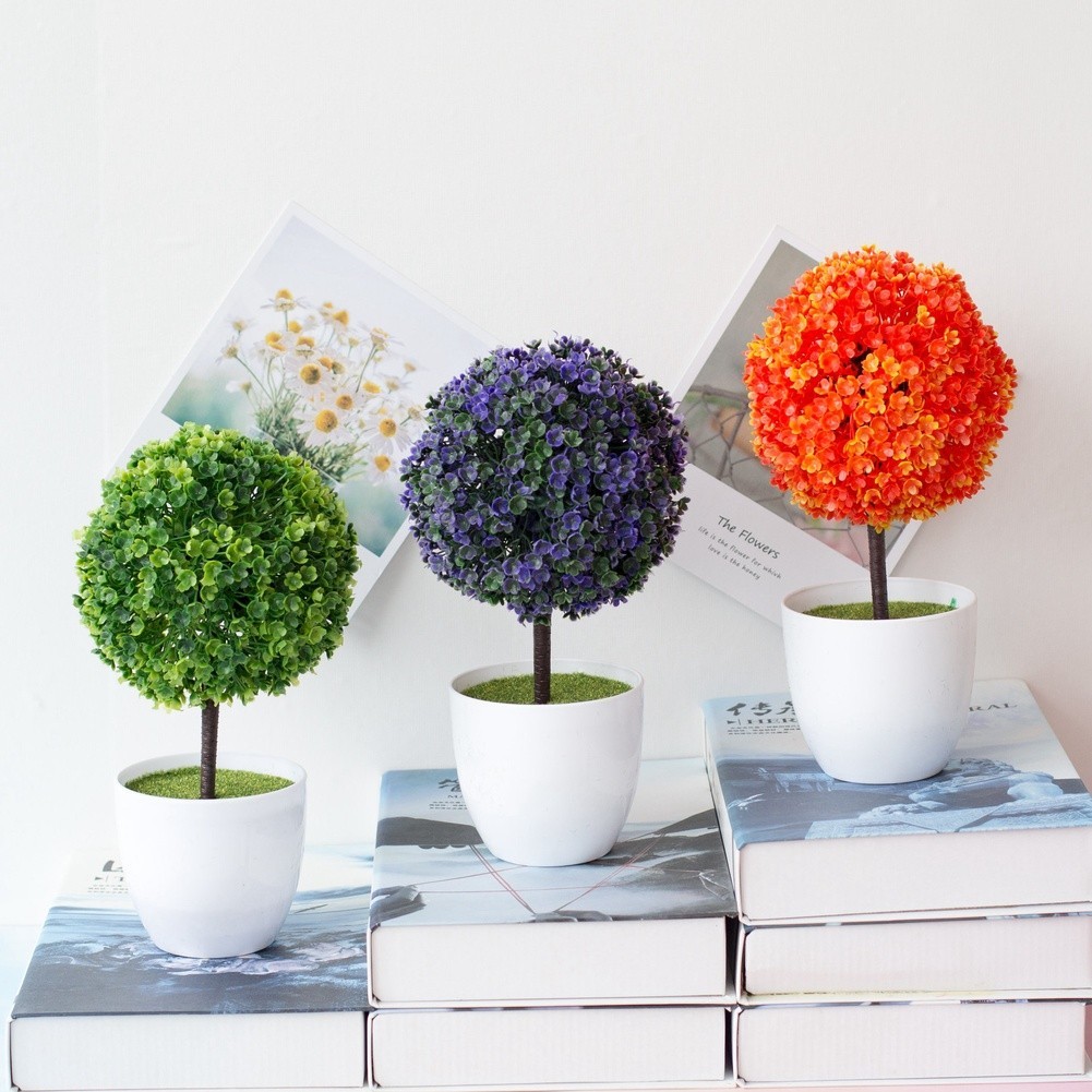 25cm Tall Sakura Snow Ball Plant for For MINIature Round Ball Home Styling