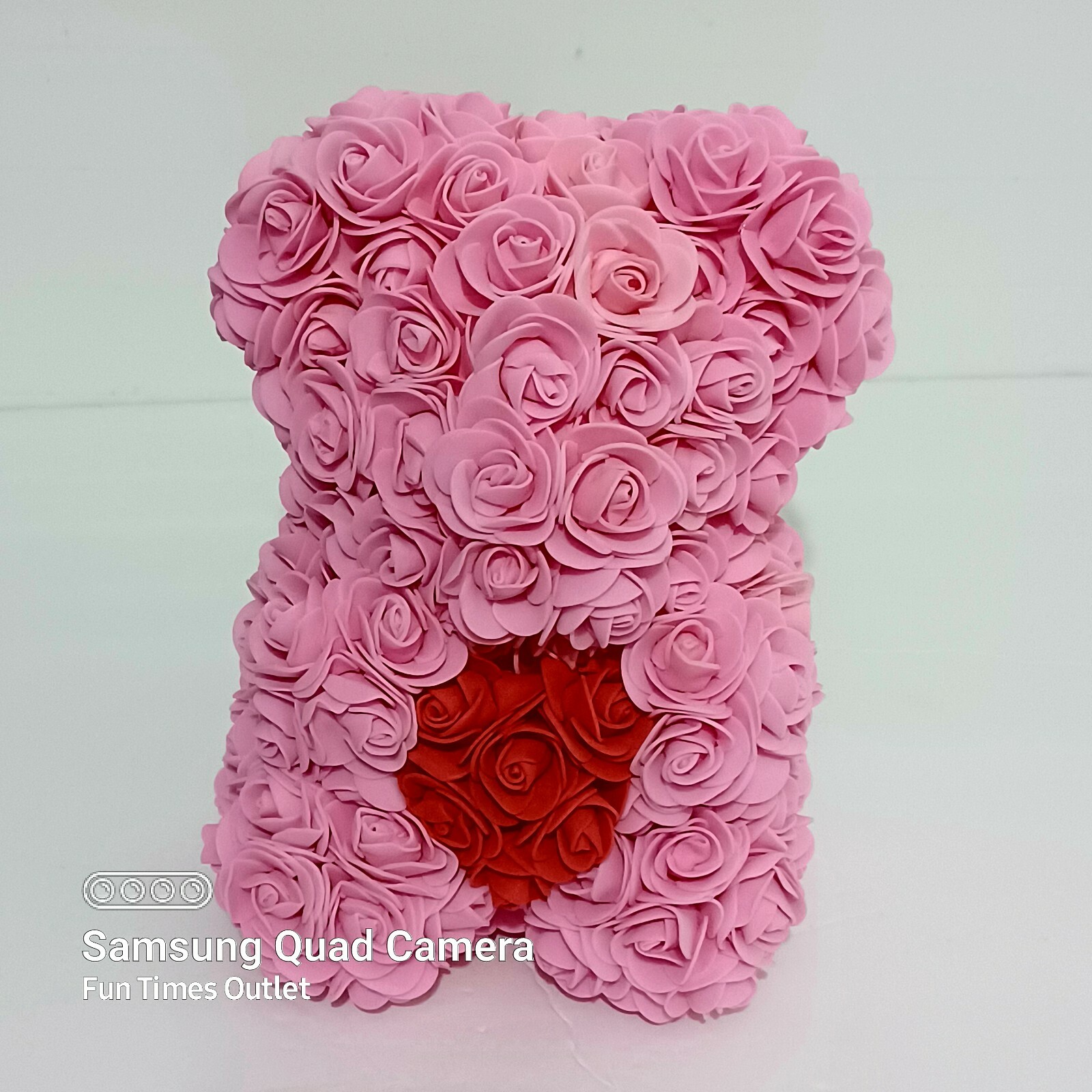 Rose Bear Pink Red Roses 9″ Valentines Foam Flower Romantic Anniversary Gift